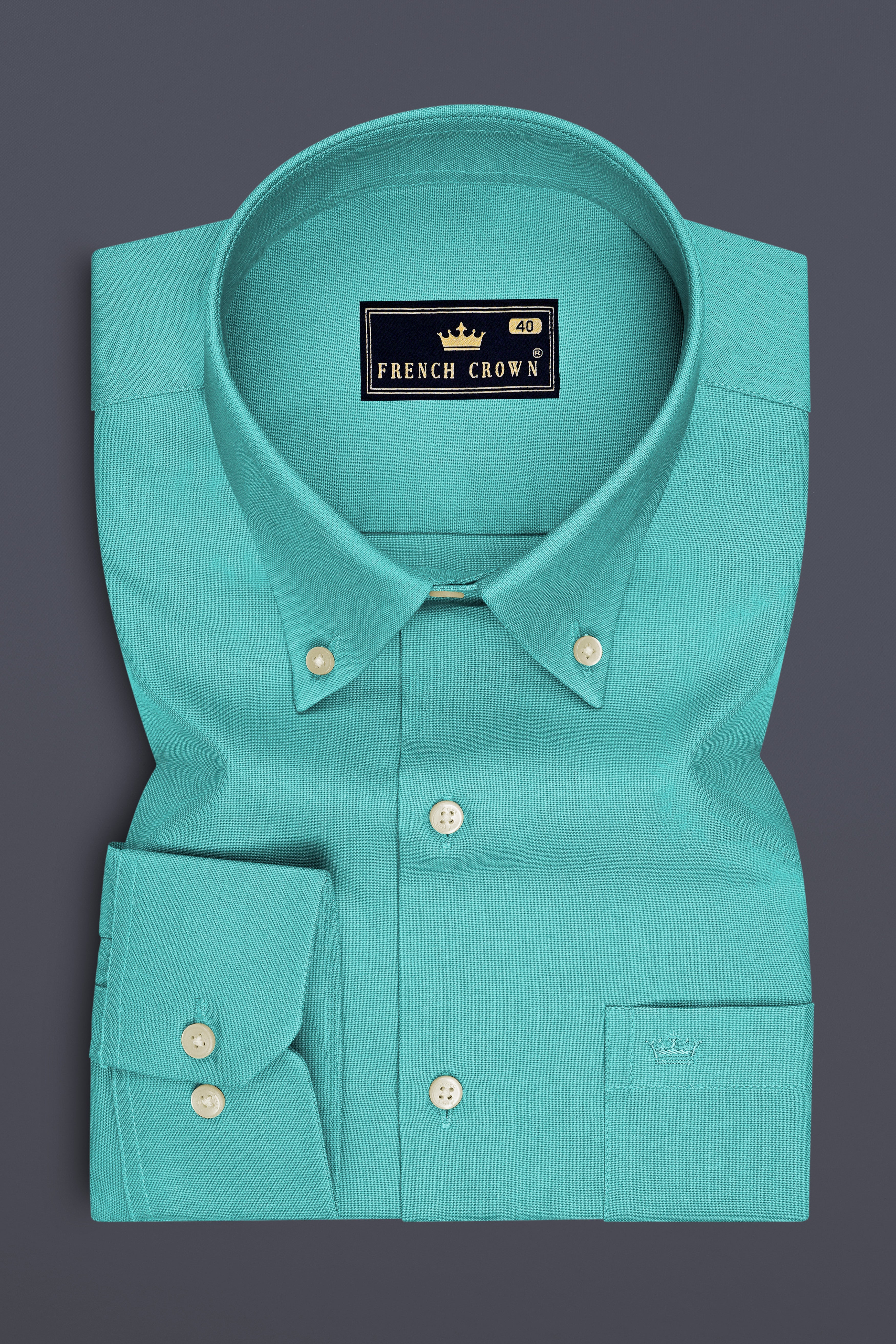 Arden-Viking Green Oxford Premium Cotton Dress Button Down Shirt