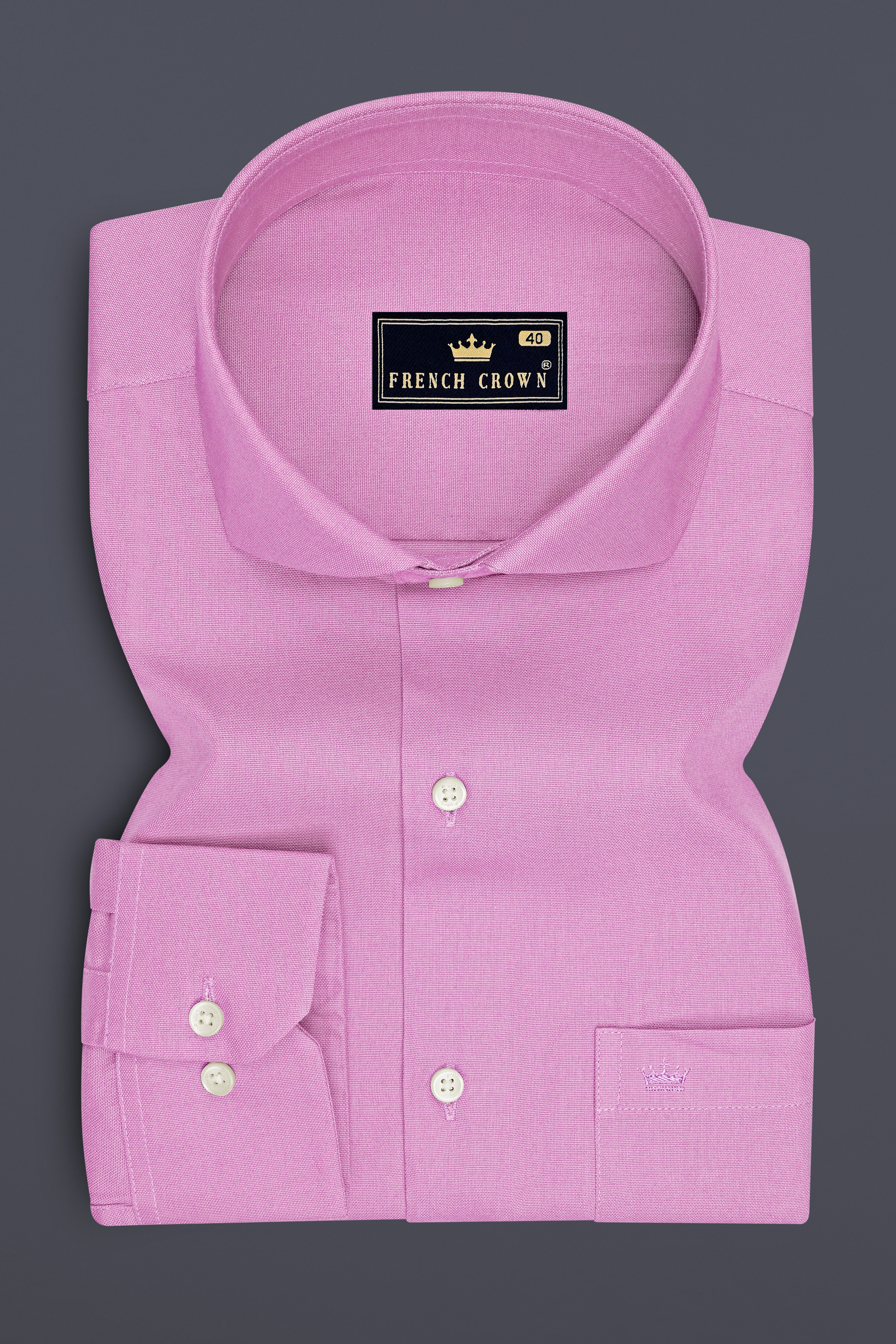 Lorien-Orchid Pink Oxford Premium Cotton Dress Cut Away Shirt