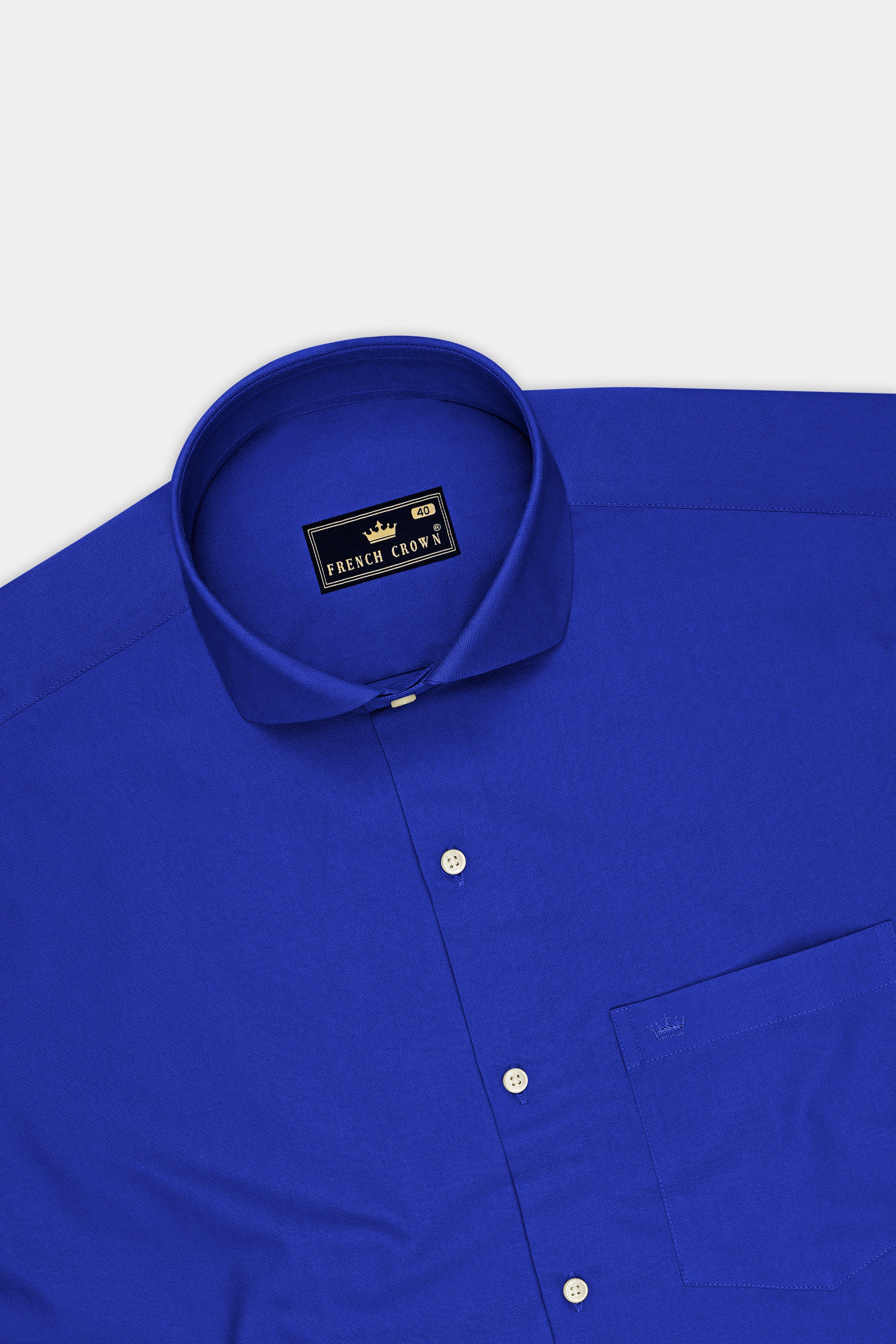 Azuro-Indigo Blue Oxford Premium Cotton Dress Cut Away Shirt