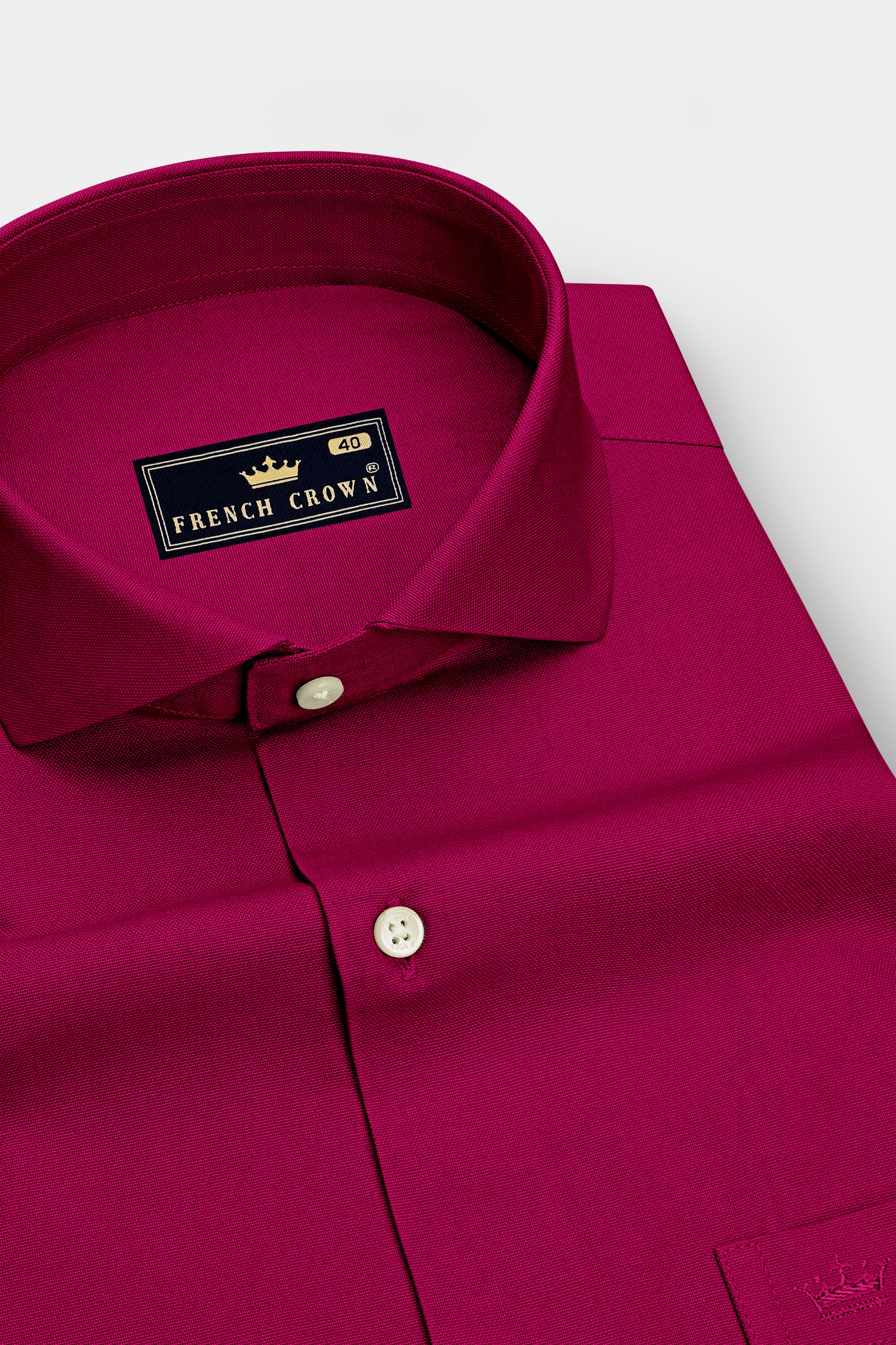 Roselle-Mulberry Pink Oxford Premium Cotton Dress Cut Away Shirt