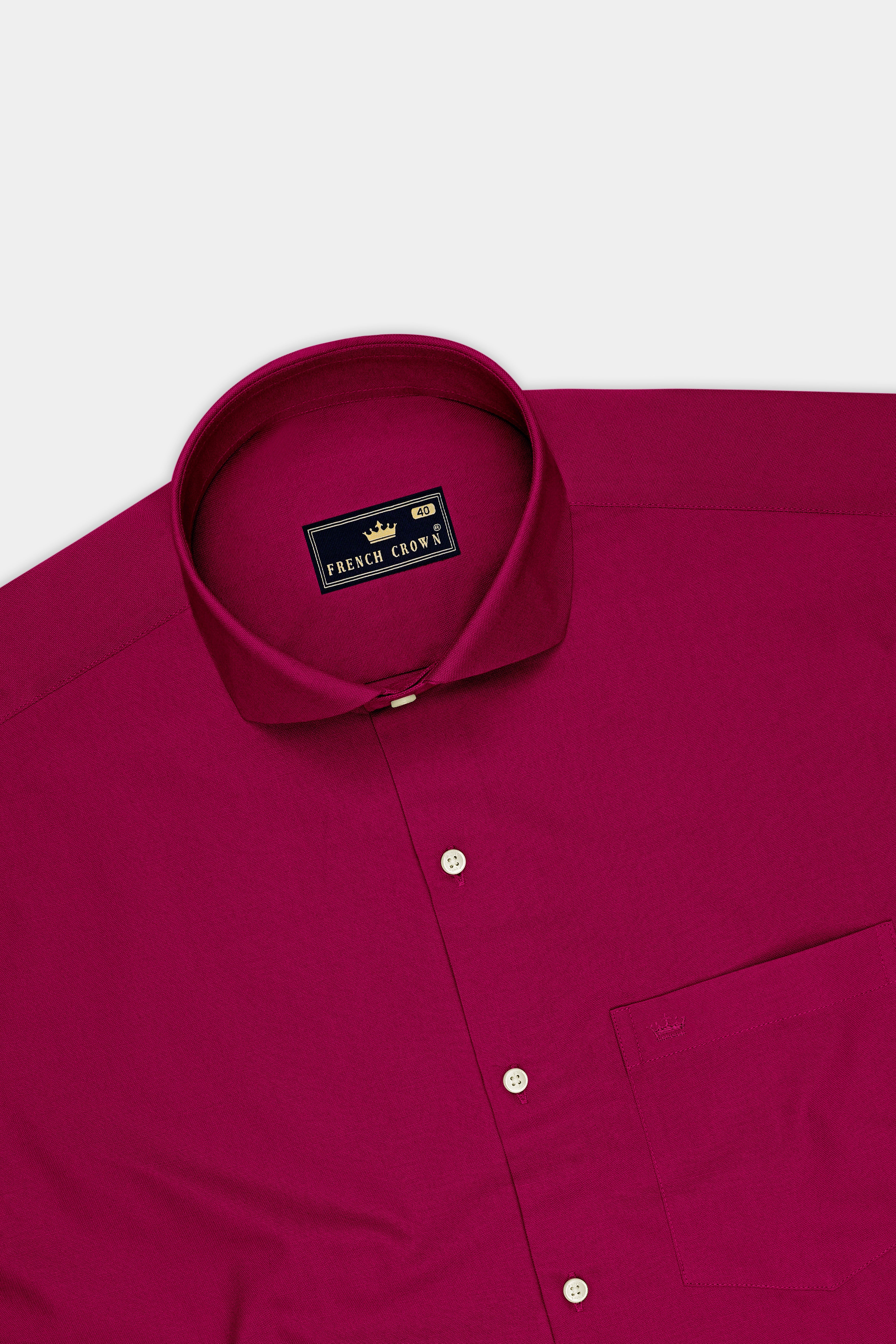 Roselle-Mulberry Pink Oxford Premium Cotton Dress Cut Away Shirt