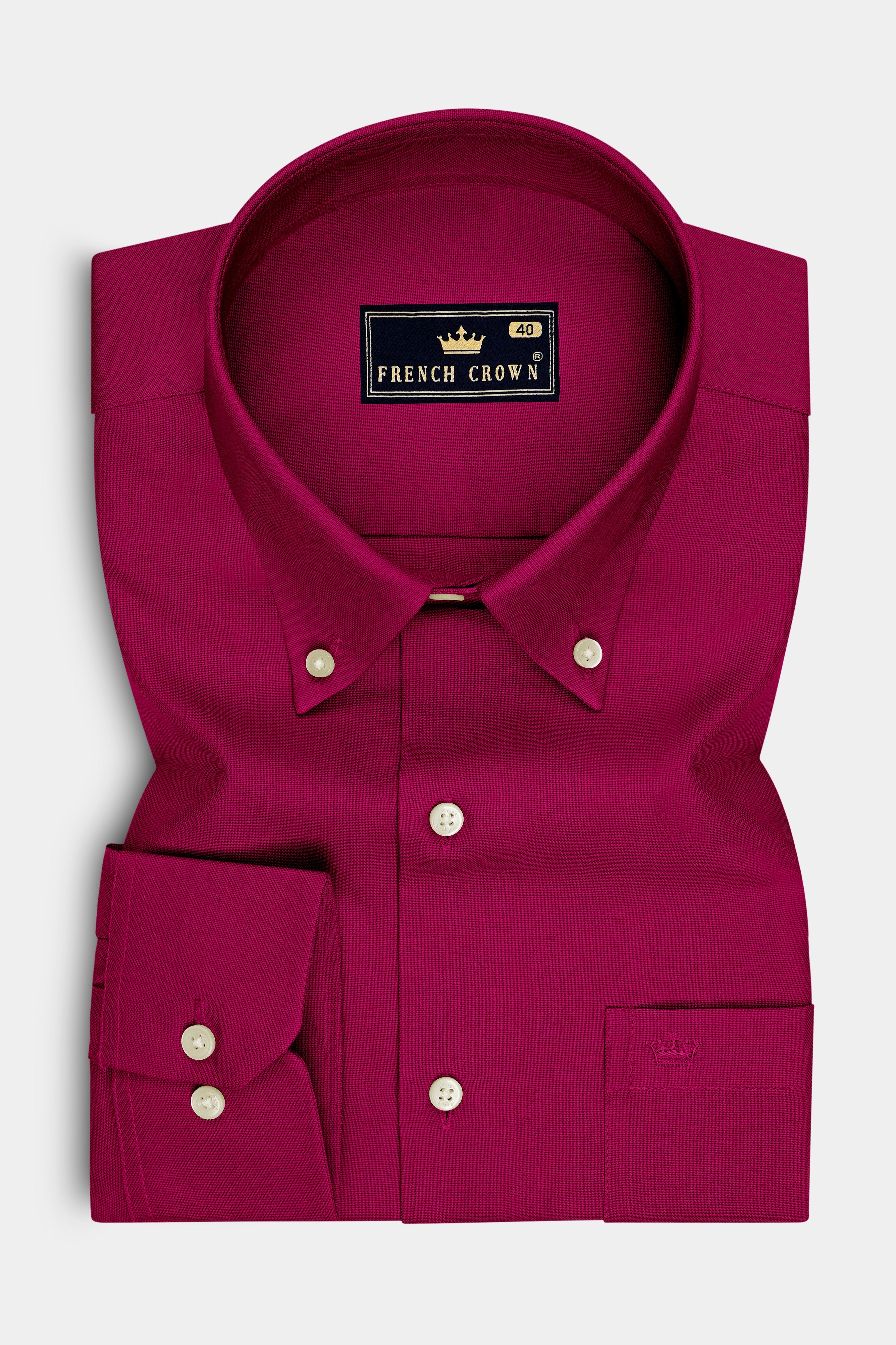Roselle-Mulberry Pink Oxford Premium Cotton Dress Button Down Shirt