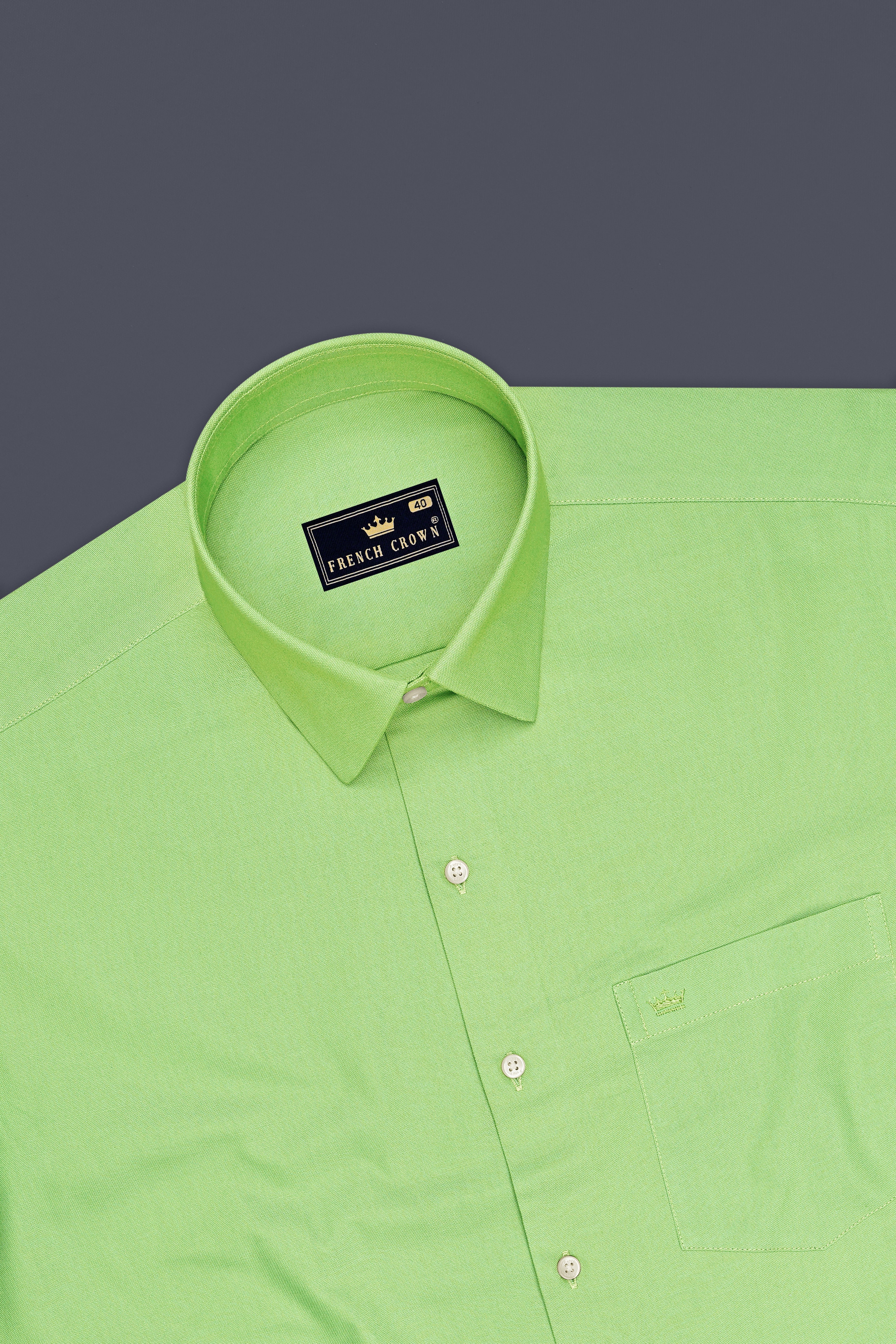 Celvon-Pale Olive Green Oxford Premium Cotton Dress Shirt