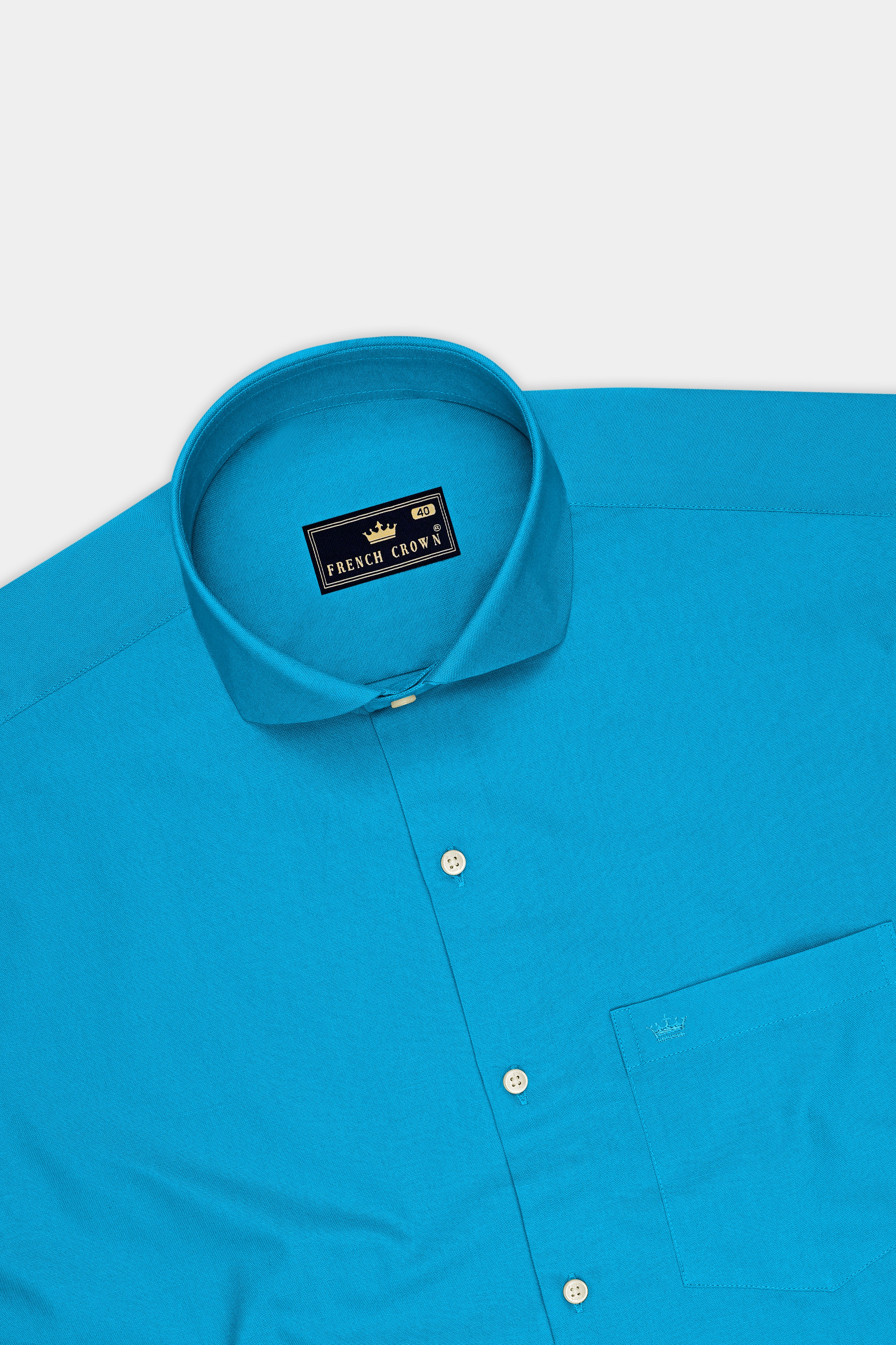 Zephyr-Butterfly Blue Oxford Premium Cotton Dress Cut Away Shirt
