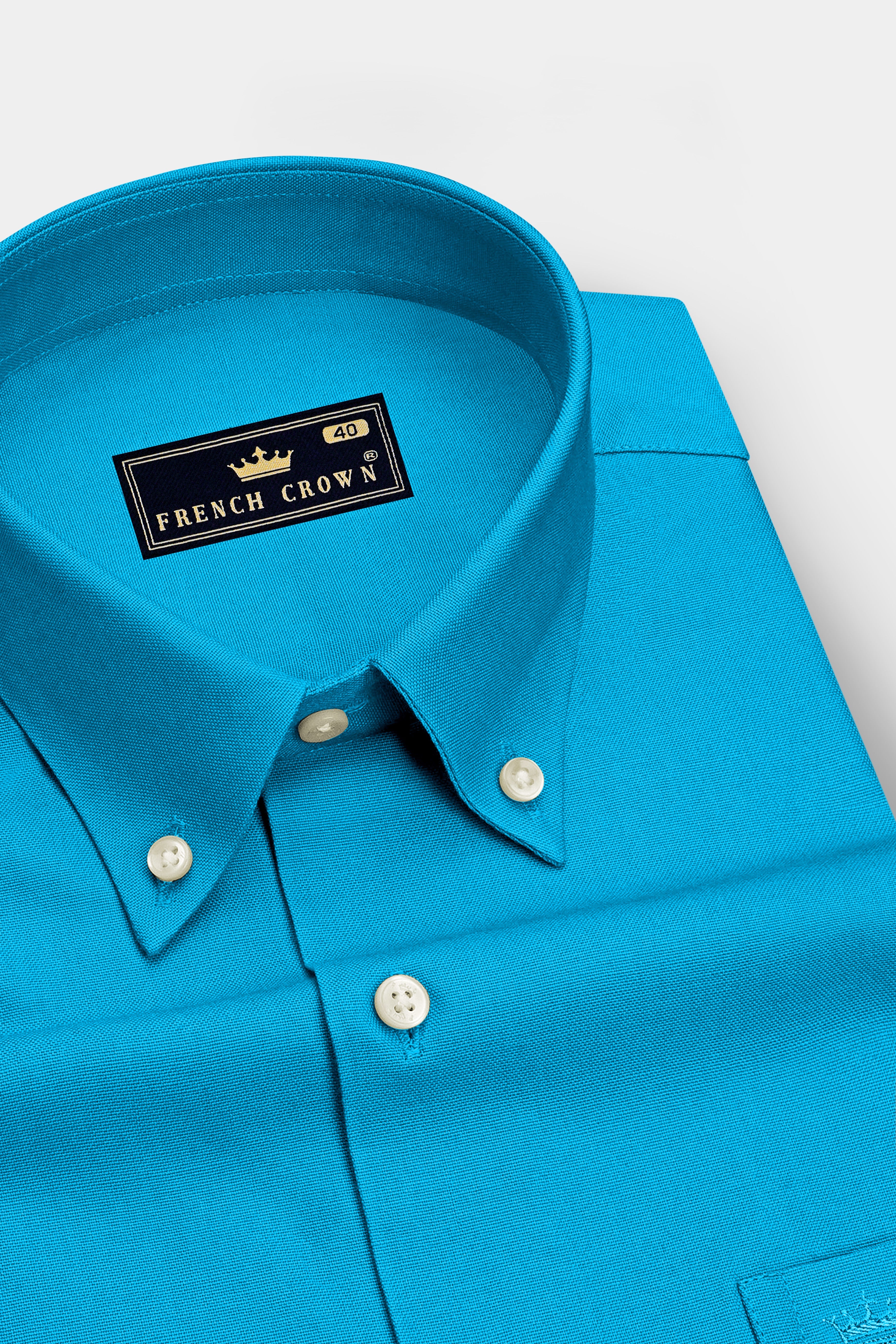 Zephyr-Butterfly Blue Oxford Premium Cotton Dress Button Down Shirt