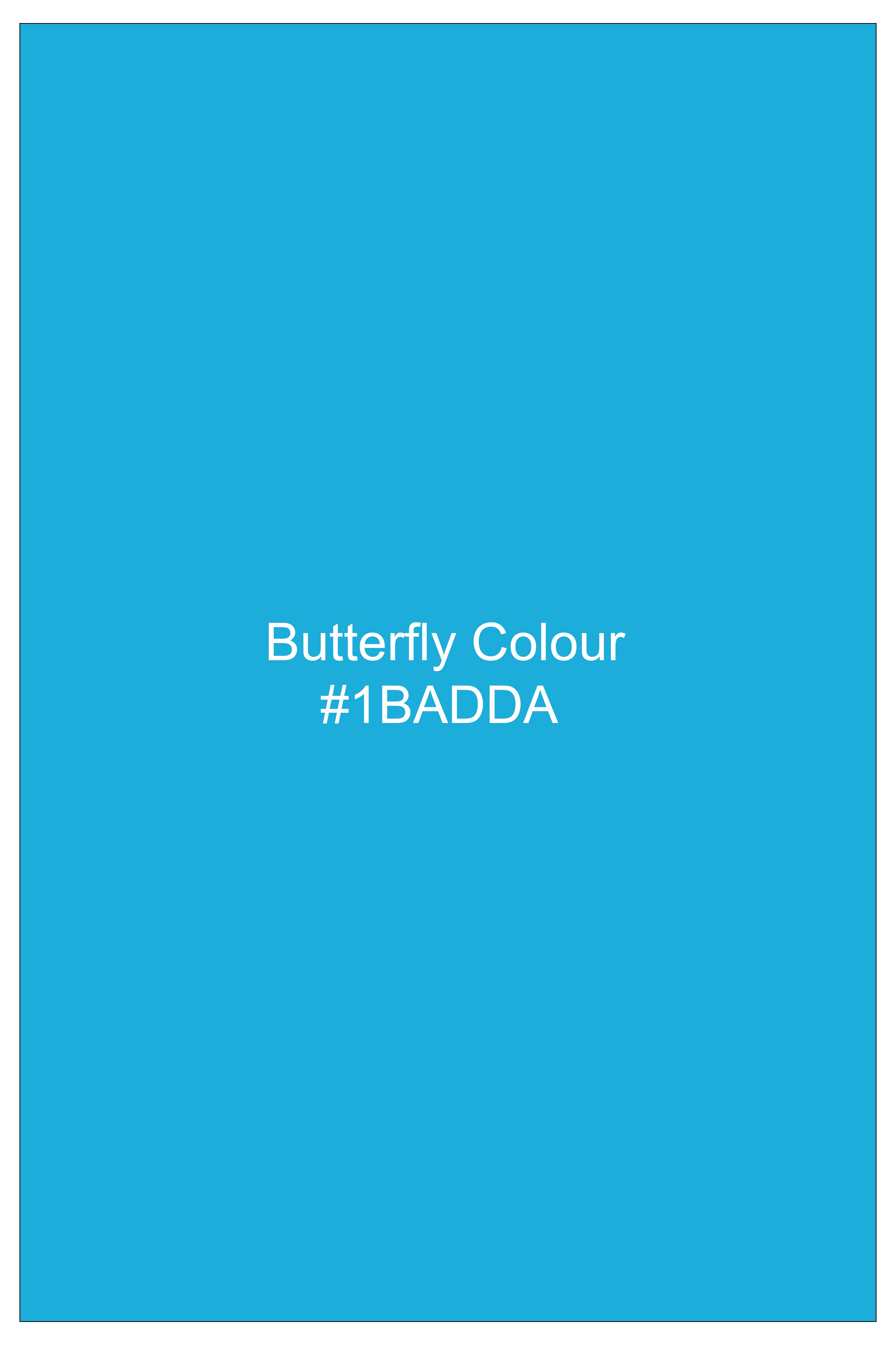 Zephyr-Butterfly Blue Oxford Premium Cotton Dress Button Down Shirt