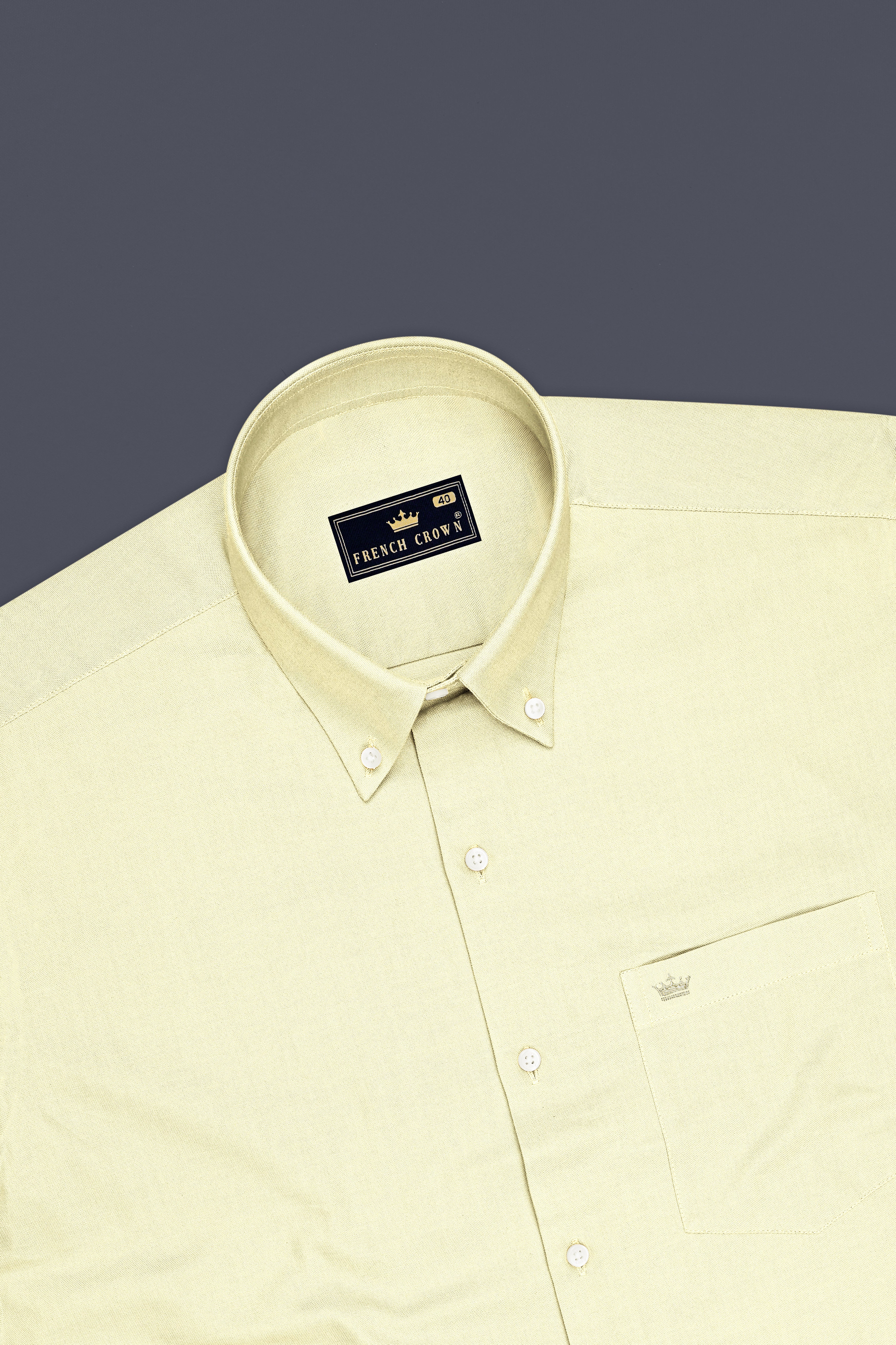 Ivora-Bone Cream Oxford Premium Cotton Dress Button Down Shirt