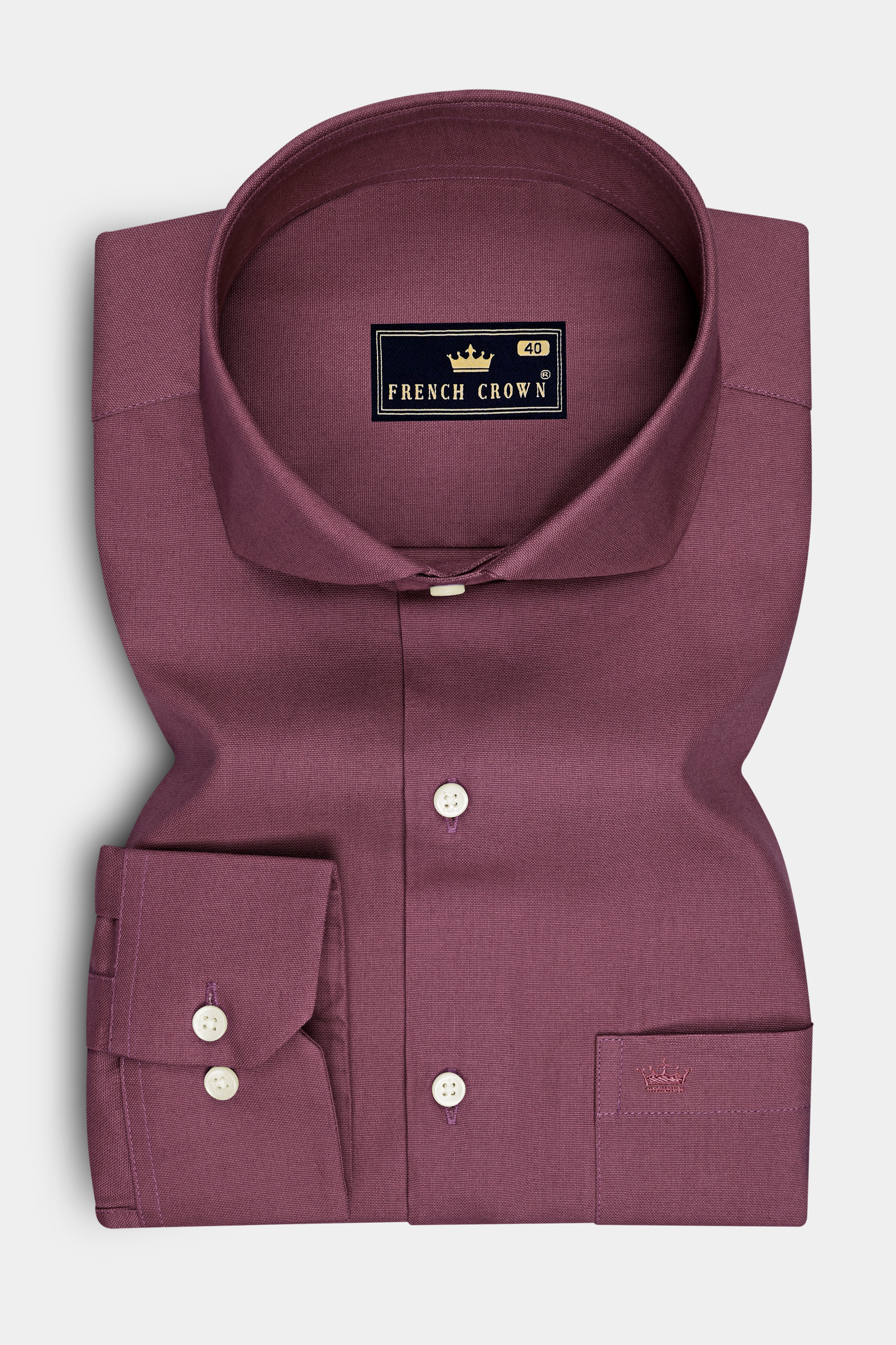 Rosen-Rust Pink Oxford Premium Cotton Dress Cut Away Shirt