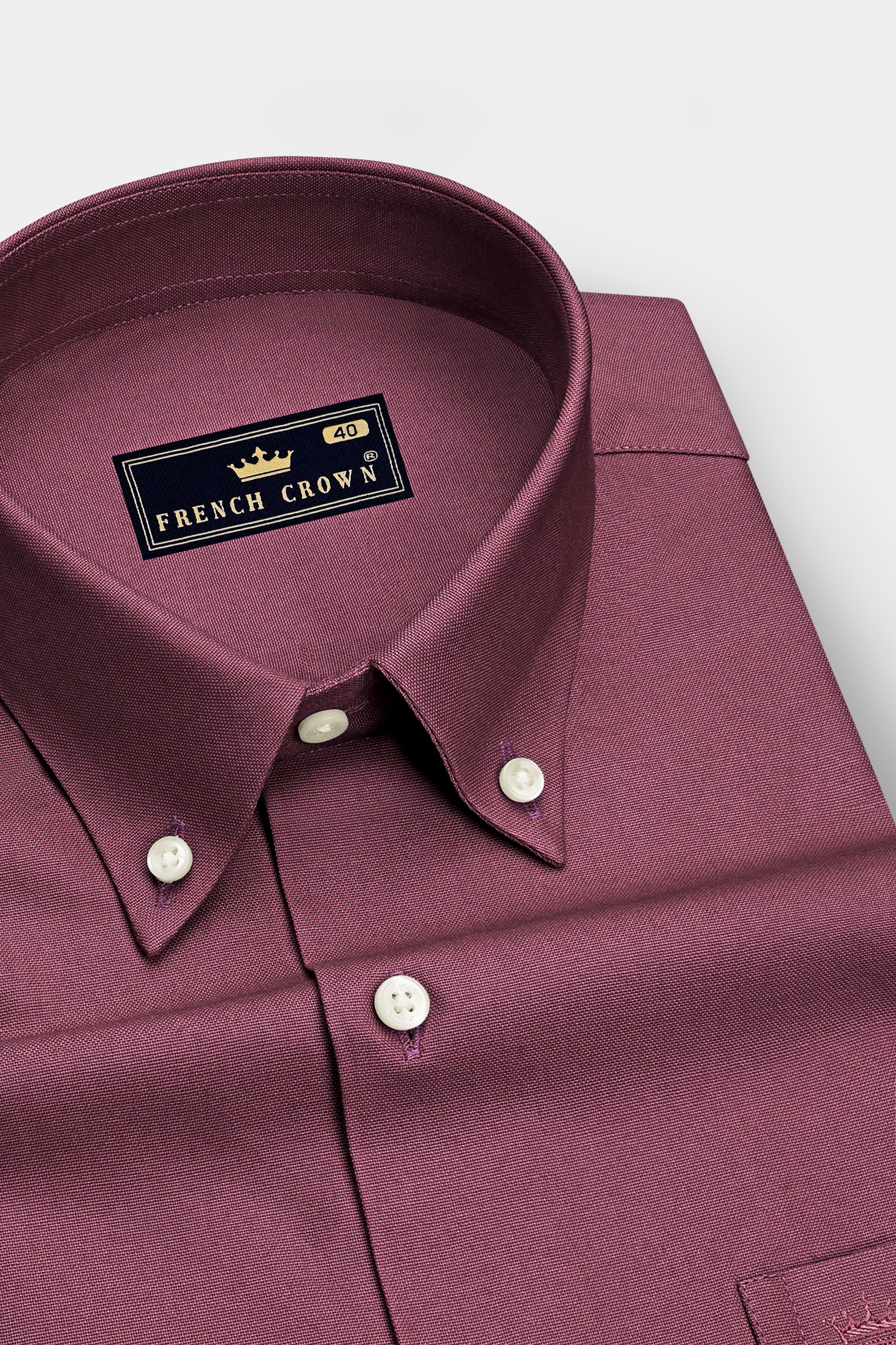 Rosen-Rust Pink Oxford Premium Cotton Dress Button Down Shirt