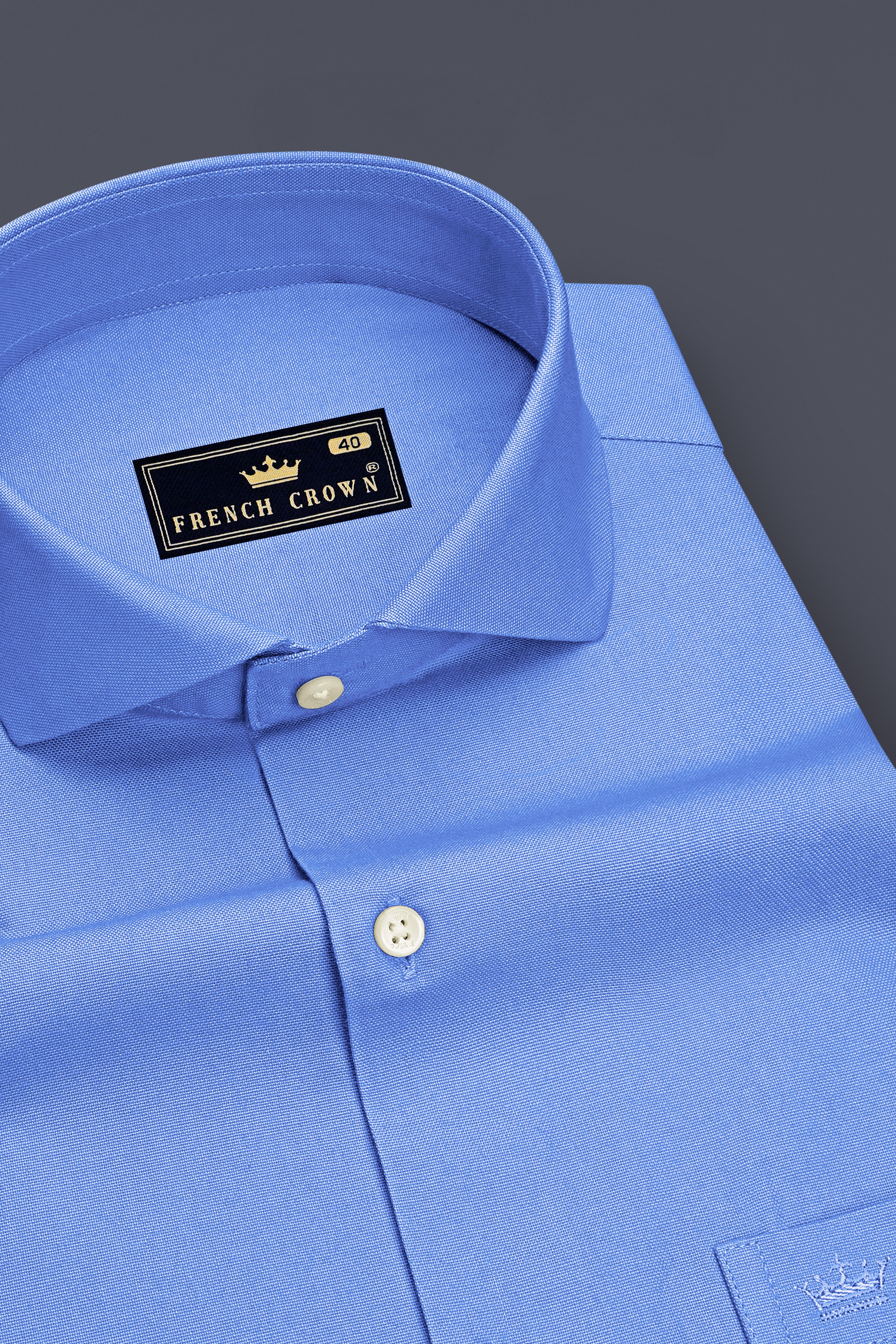 Verto-Jordy Blue Oxford Premium Cotton Dress Cut Away Shirt