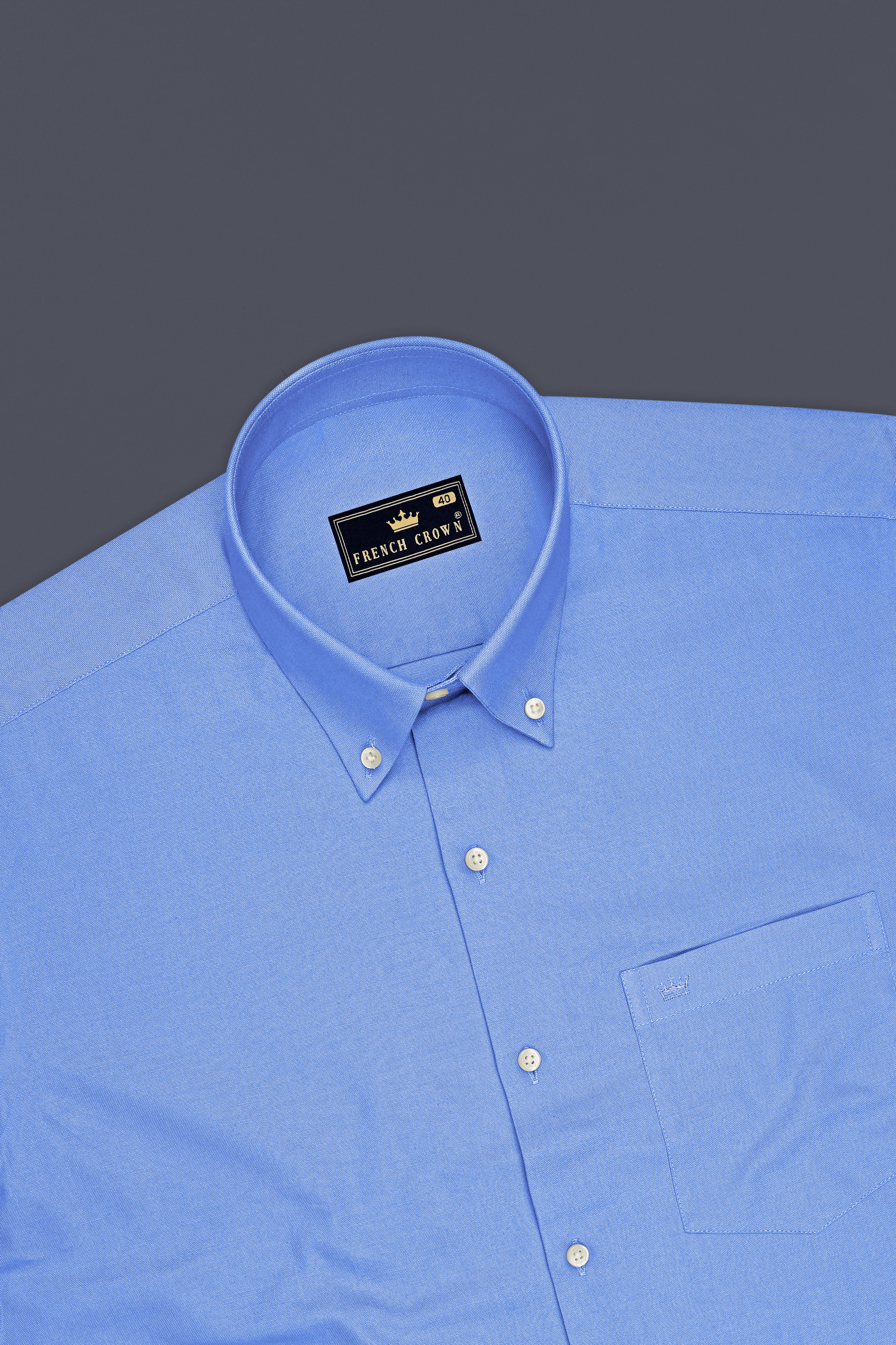 Verto-Jordy Blue Oxford Premium Cotton Dress Button Down Shirt