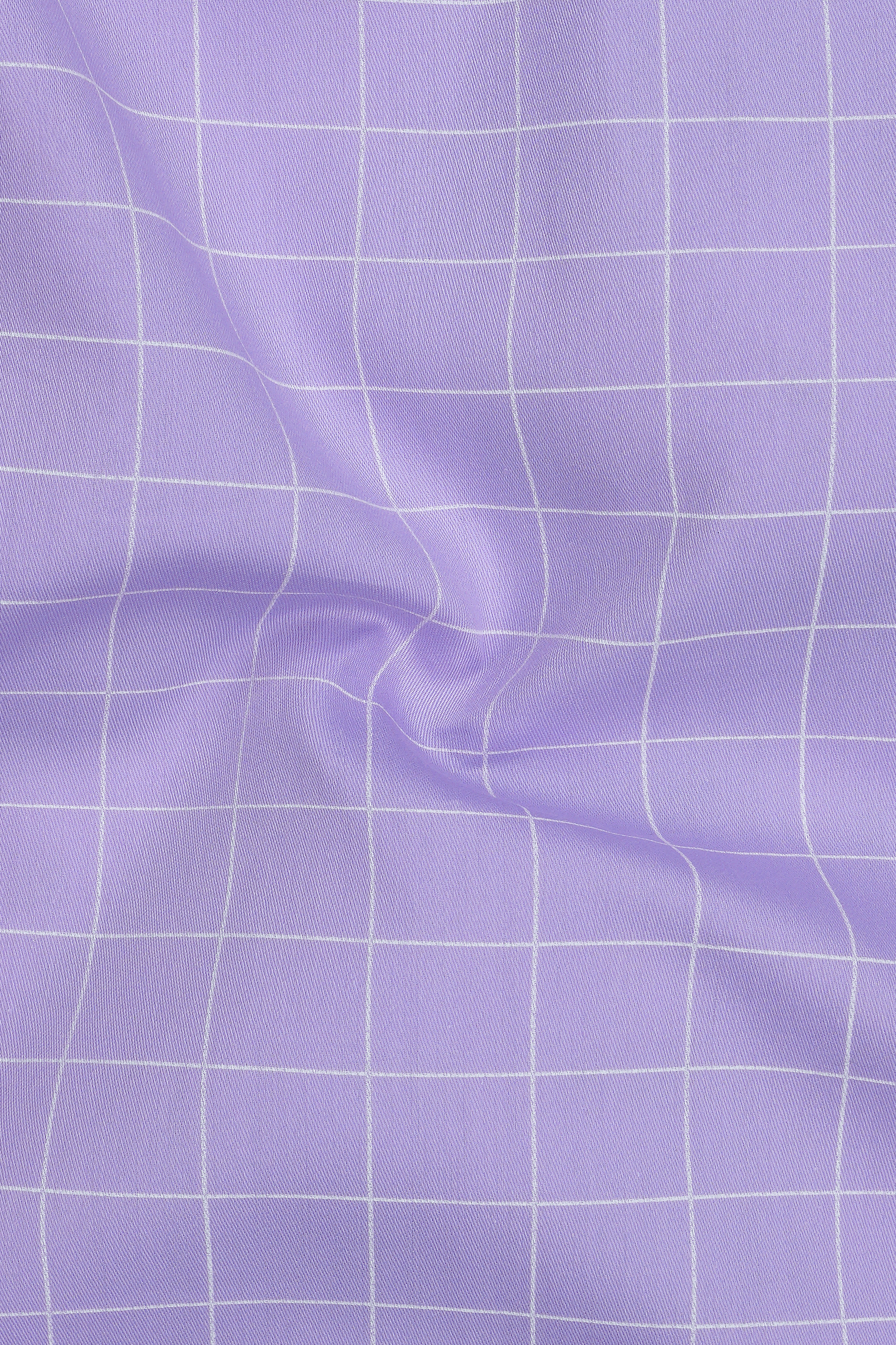 Lumis-Biloba Purple And Bright White Windowpane Subtle Sheen Soft Premium Cotton Dress Shirt