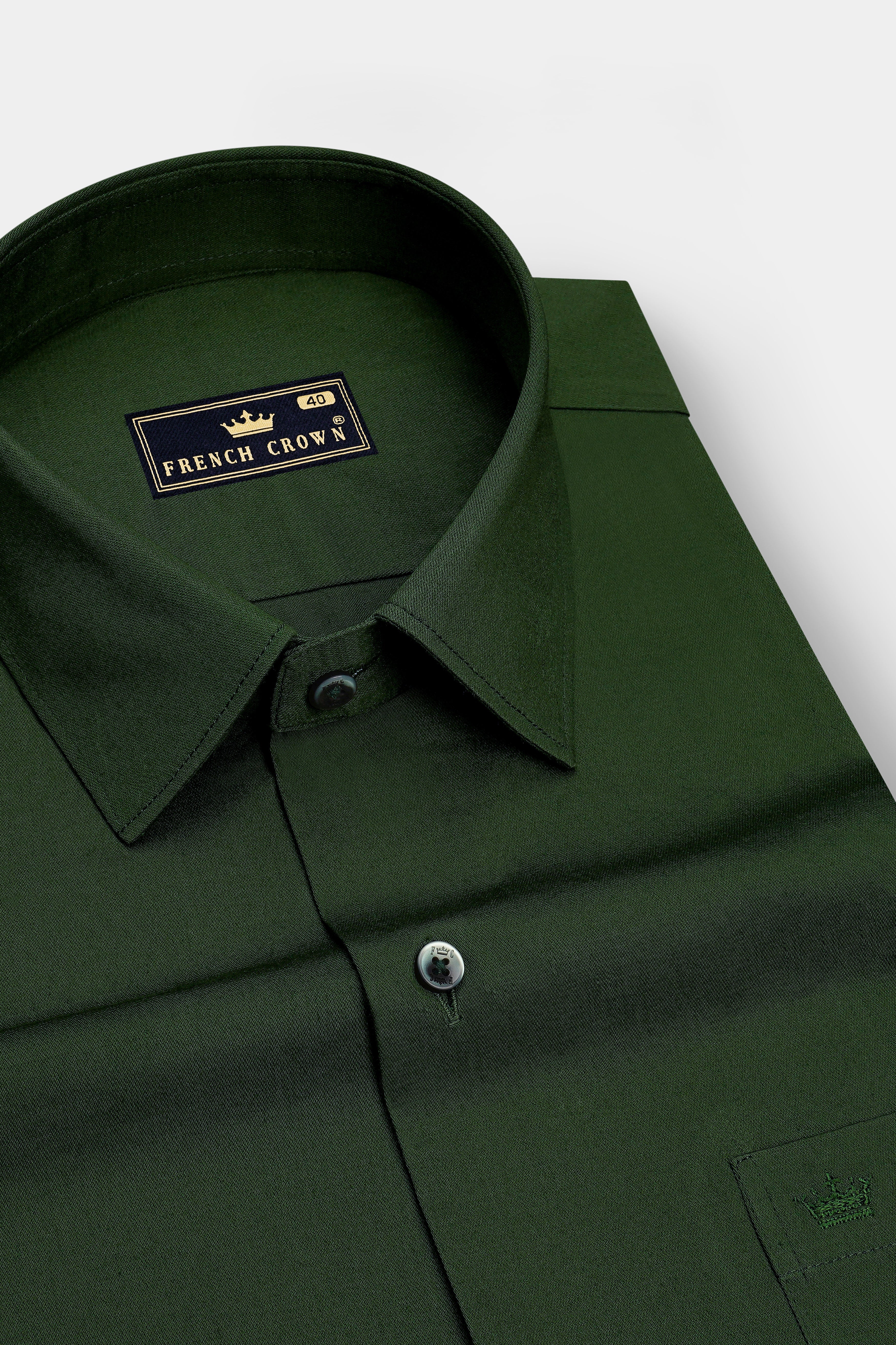Terran-Marshland Green Oxford Premium Cotton Dress Shirt