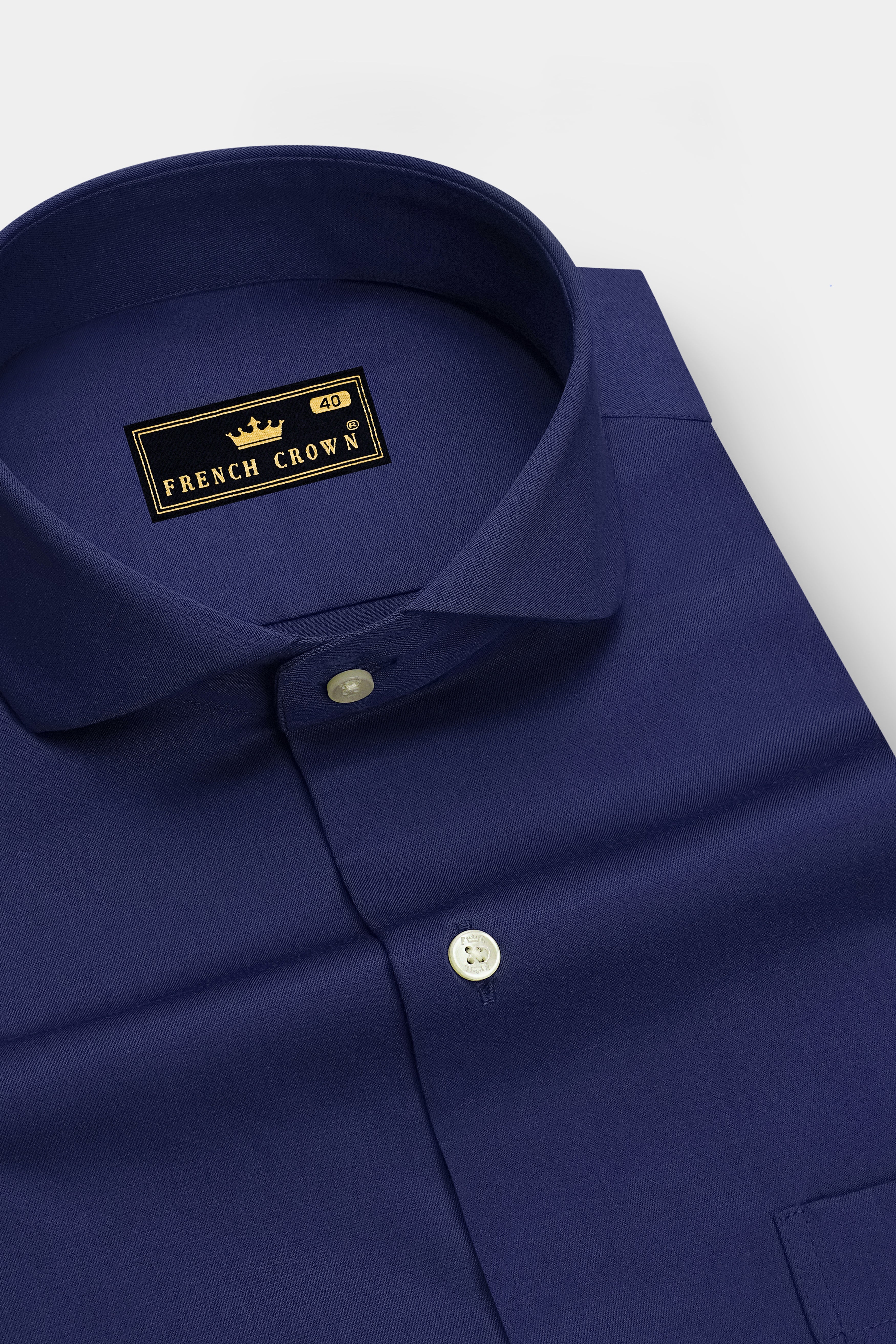 Nimbus-Cloud Burst Blue Twill Premium Cotton Dress Shirt