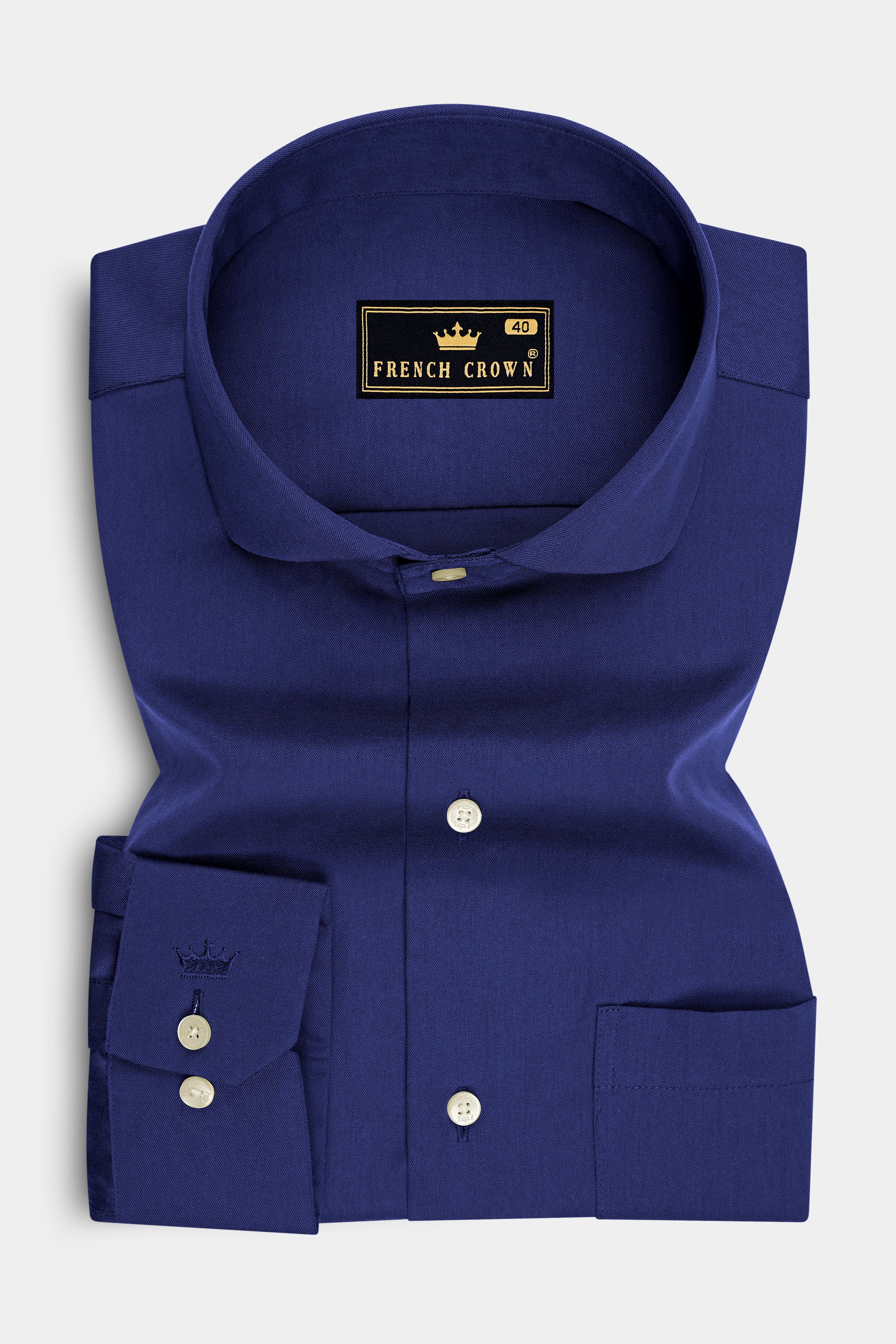 Nimbus-Cloud Burst Blue Twill Premium Cotton Dress Shirt