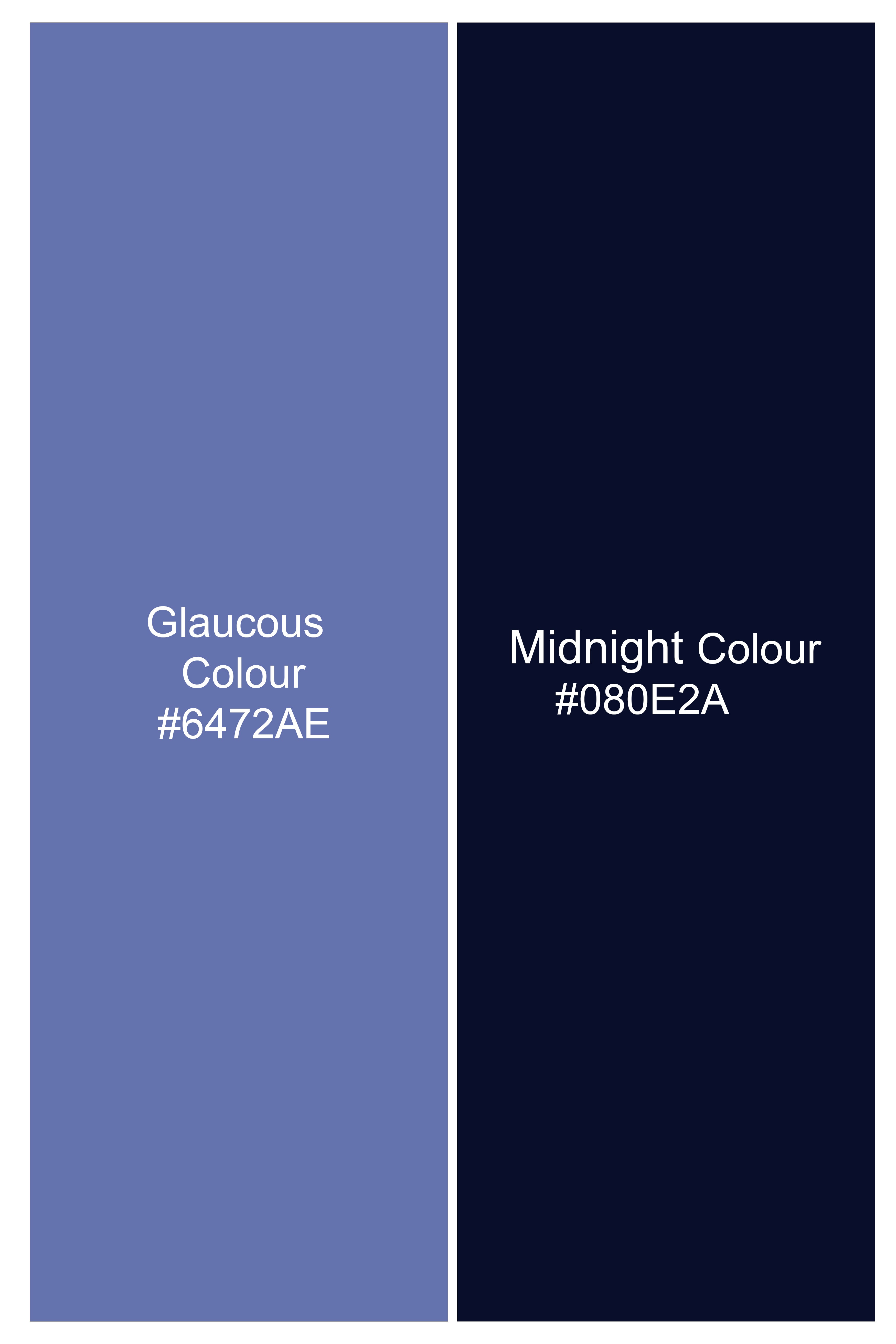Noctis-Glaucous Blue And Midnight Navy Textured Oxford Premium Cotton Designer Casual Shirt