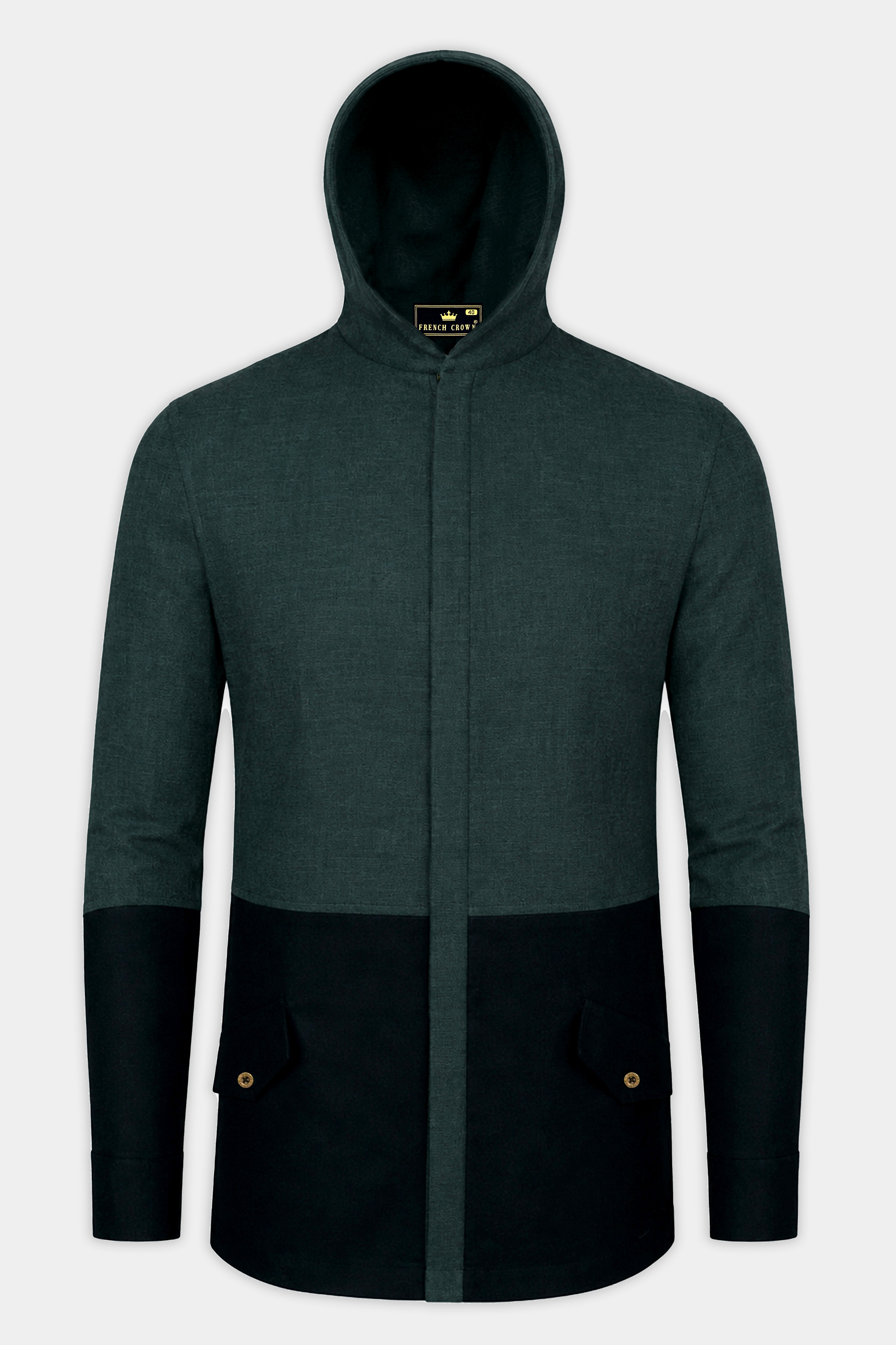 Frontier-Aztec Green Flannel Premium Cotton Designer Casual Hoodie Shirt