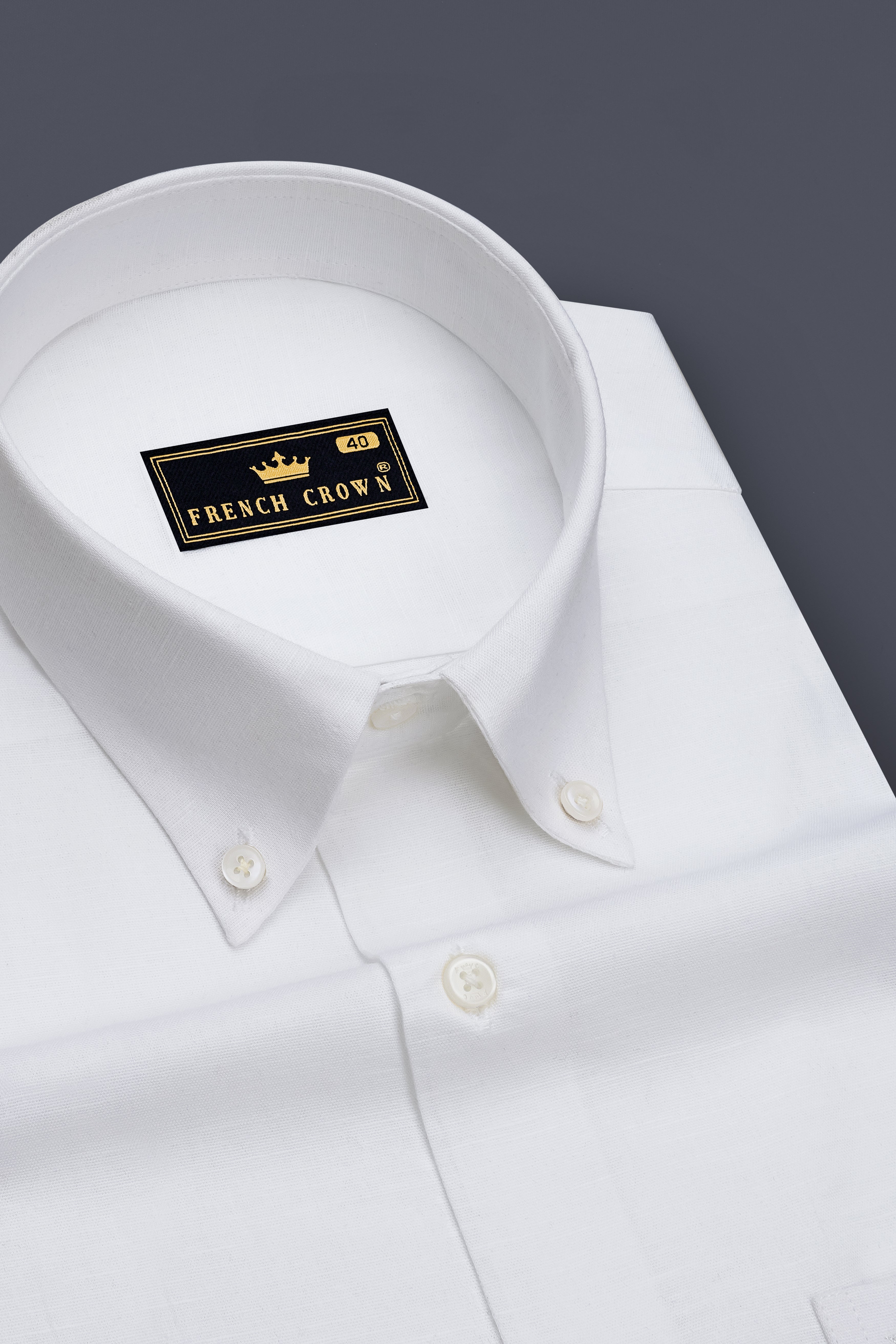 Luceo-Bright White Luxurious Linen Button Down Dress Shirt