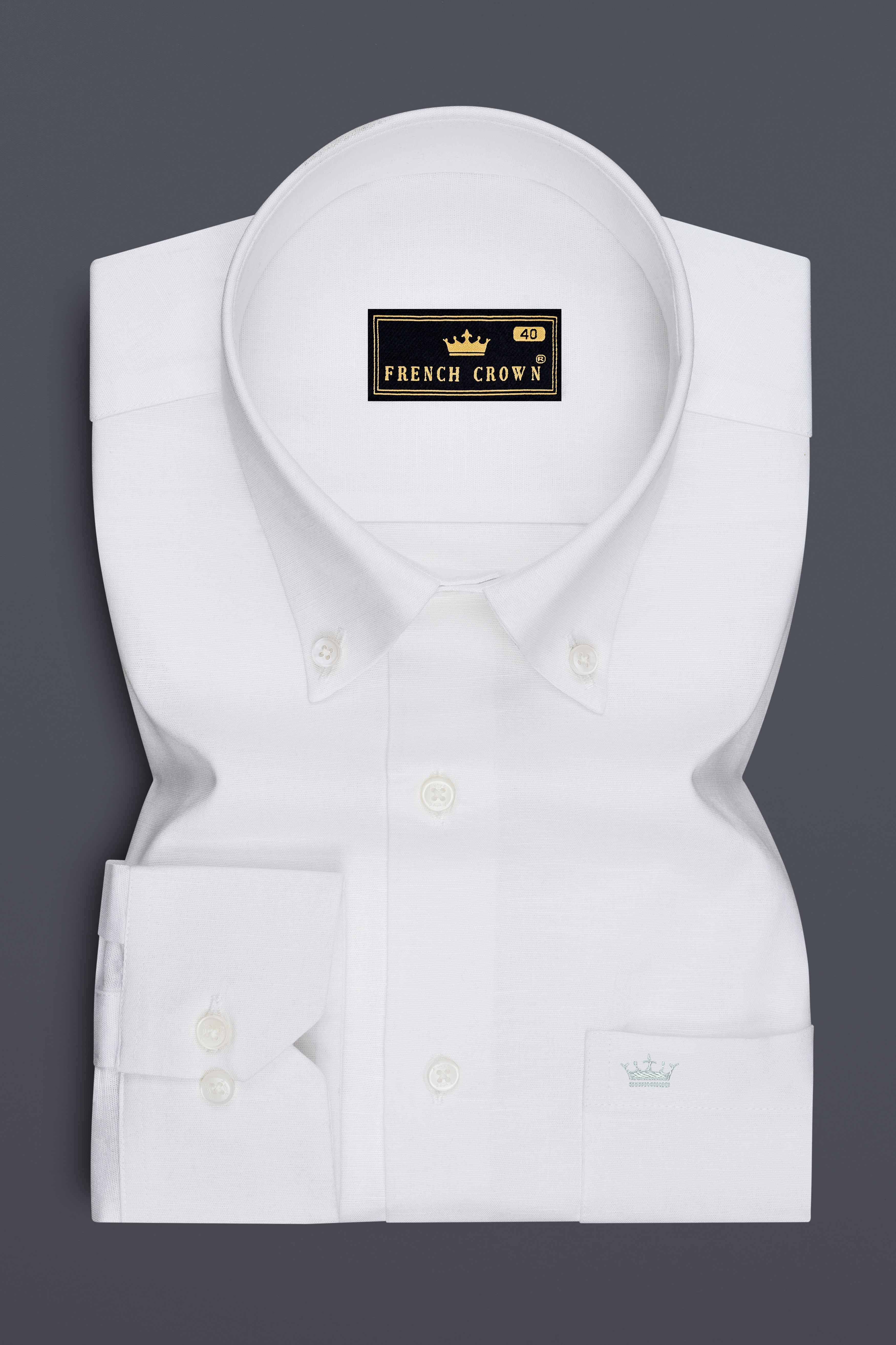 Luceo-Bright White Luxurious Linen Button Down Dress Shirt