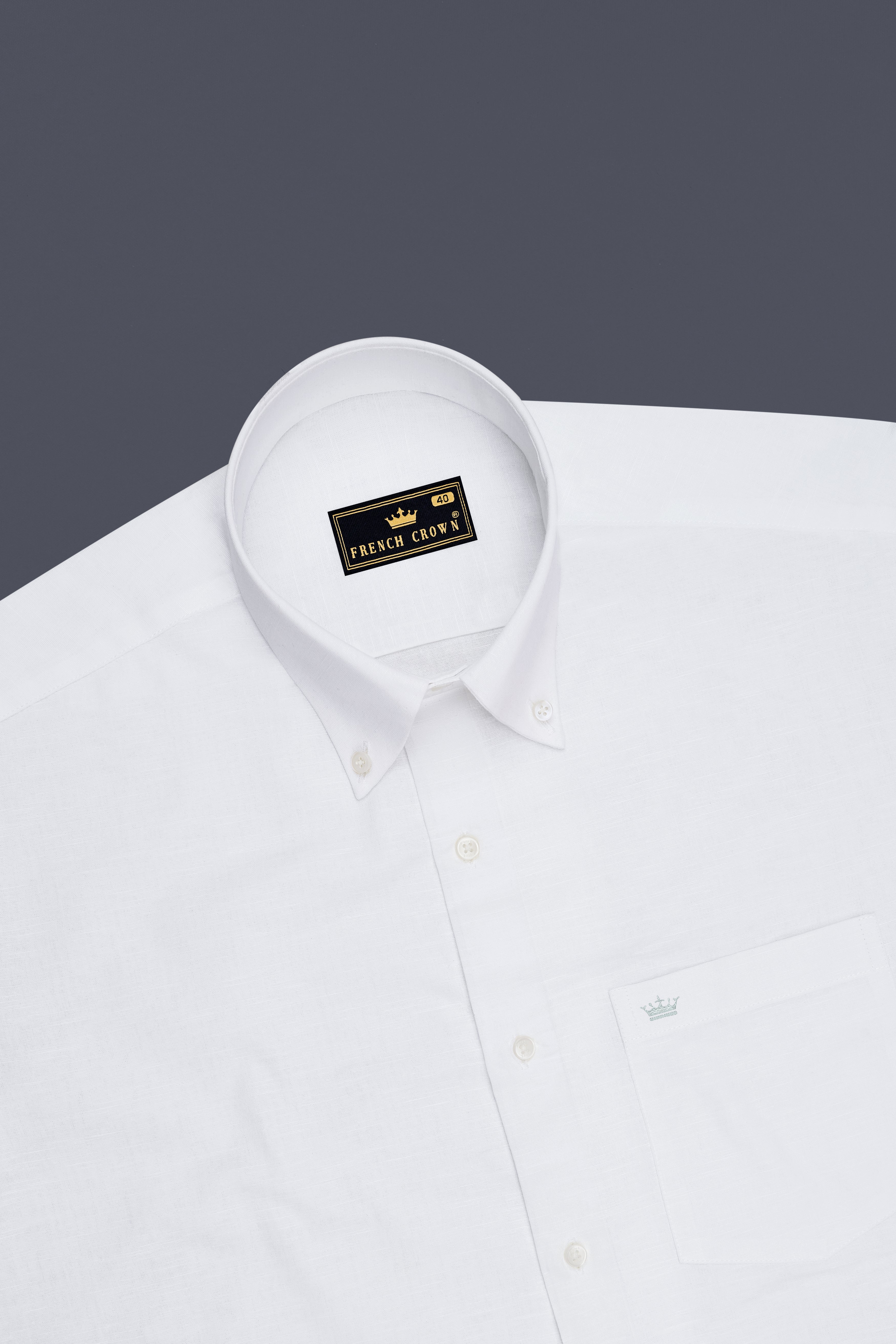 Luceo-Bright White Luxurious Linen Button Down Dress Shirt