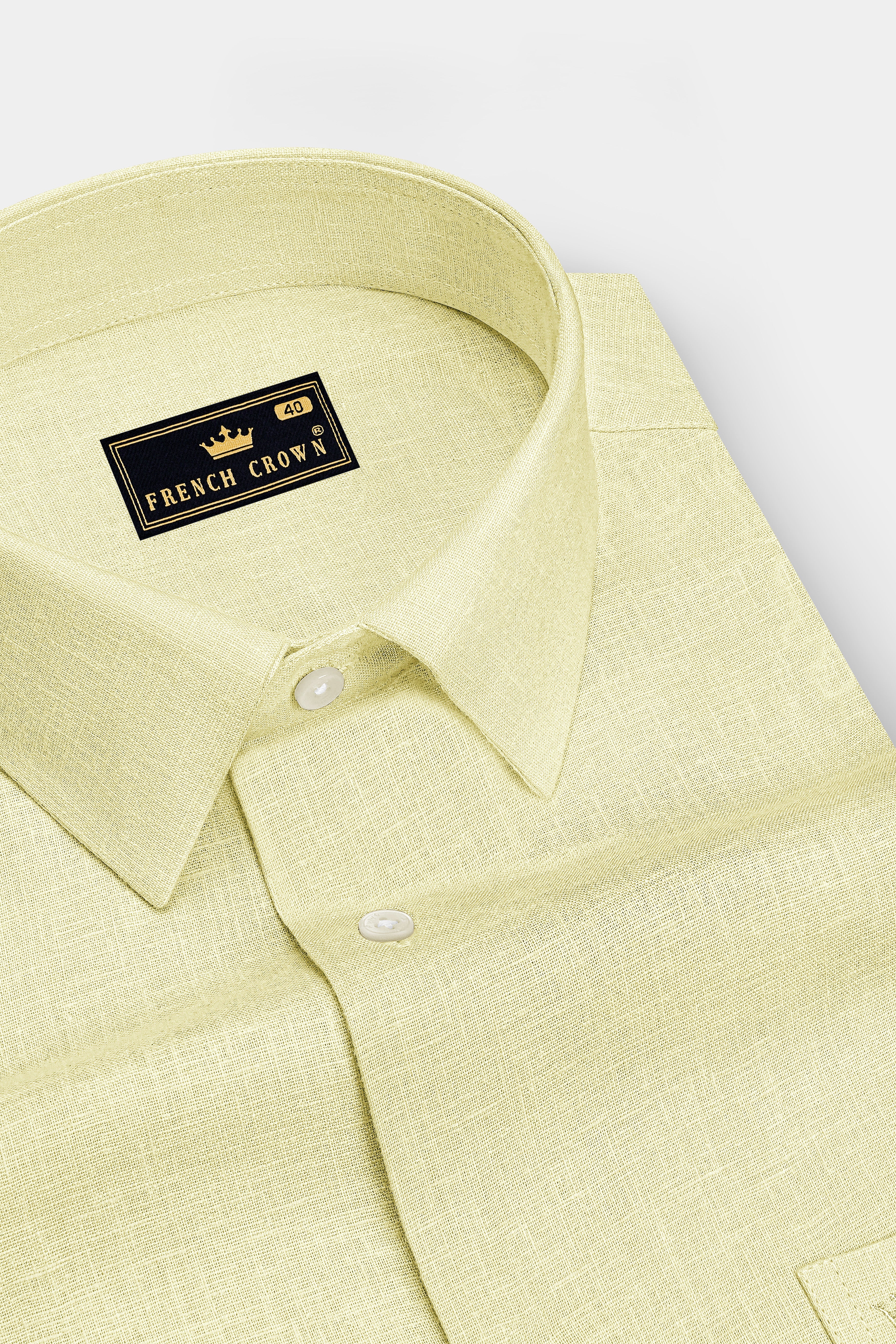 Flavian-Spring Yellow Luxurious Linen Dress Shirt
