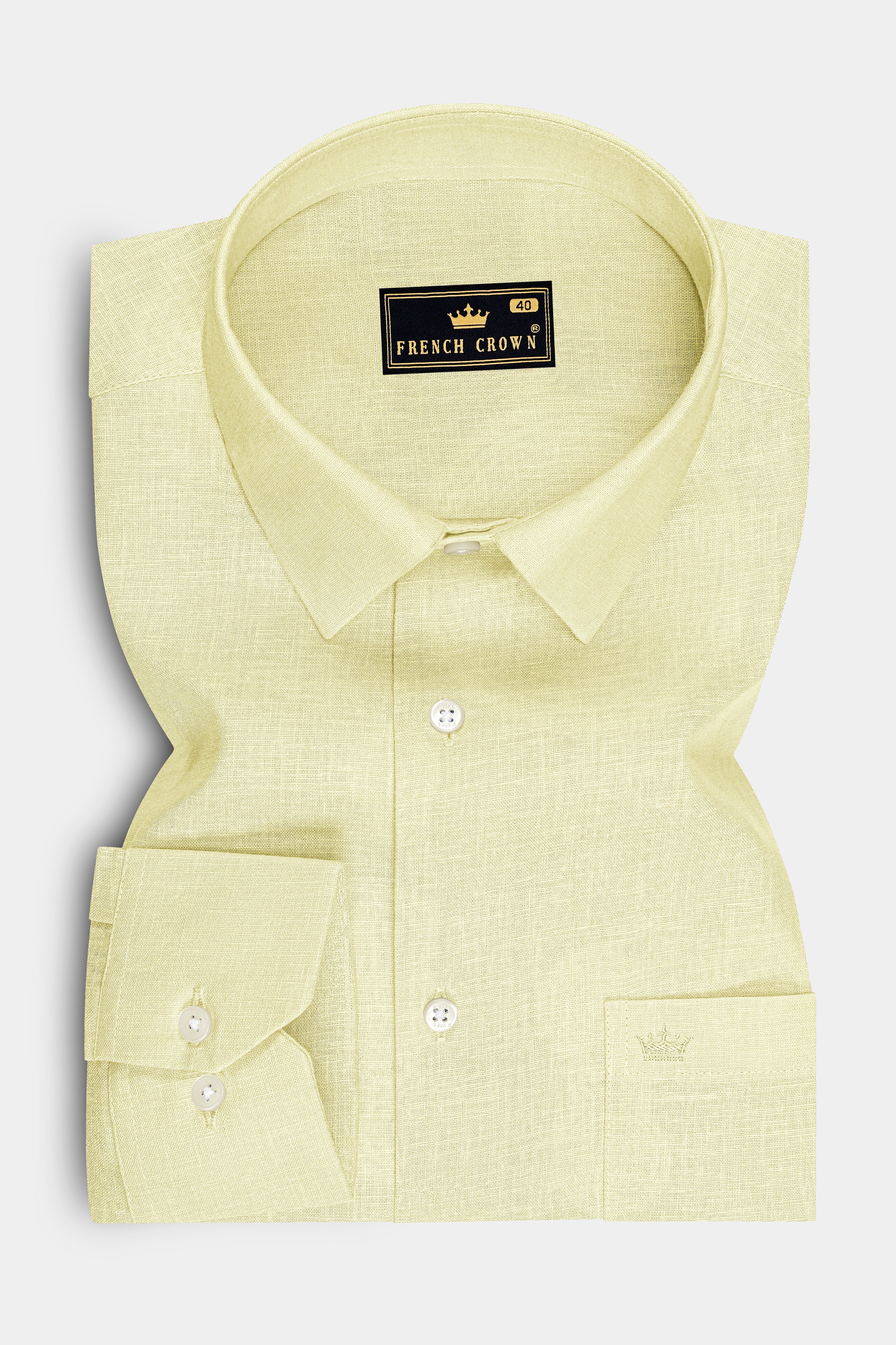 Flavian-Spring Yellow Luxurious Linen Dress Shirt