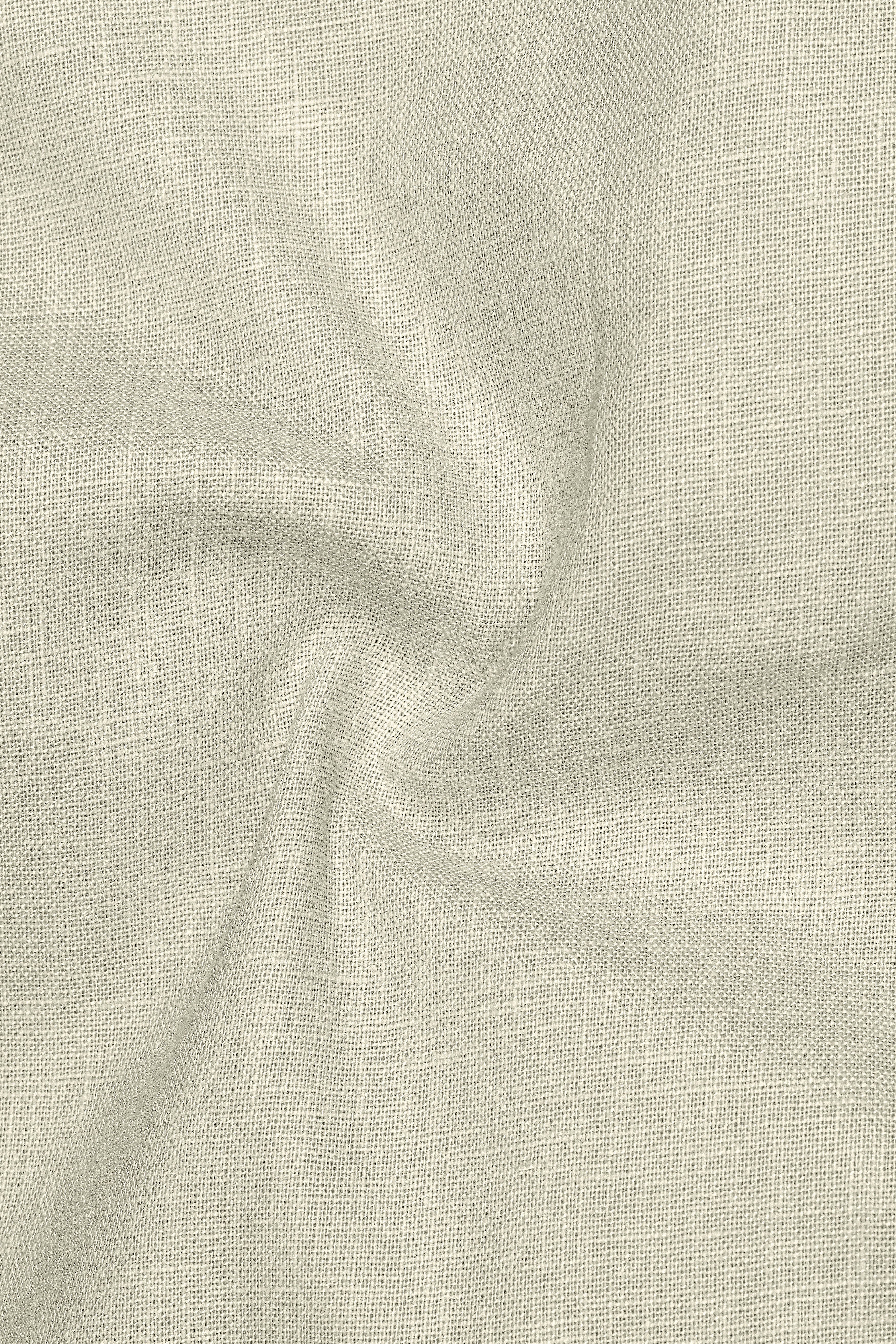 Olivon-Coriander Cream Luxurious Linen Button Down Dress Shirt