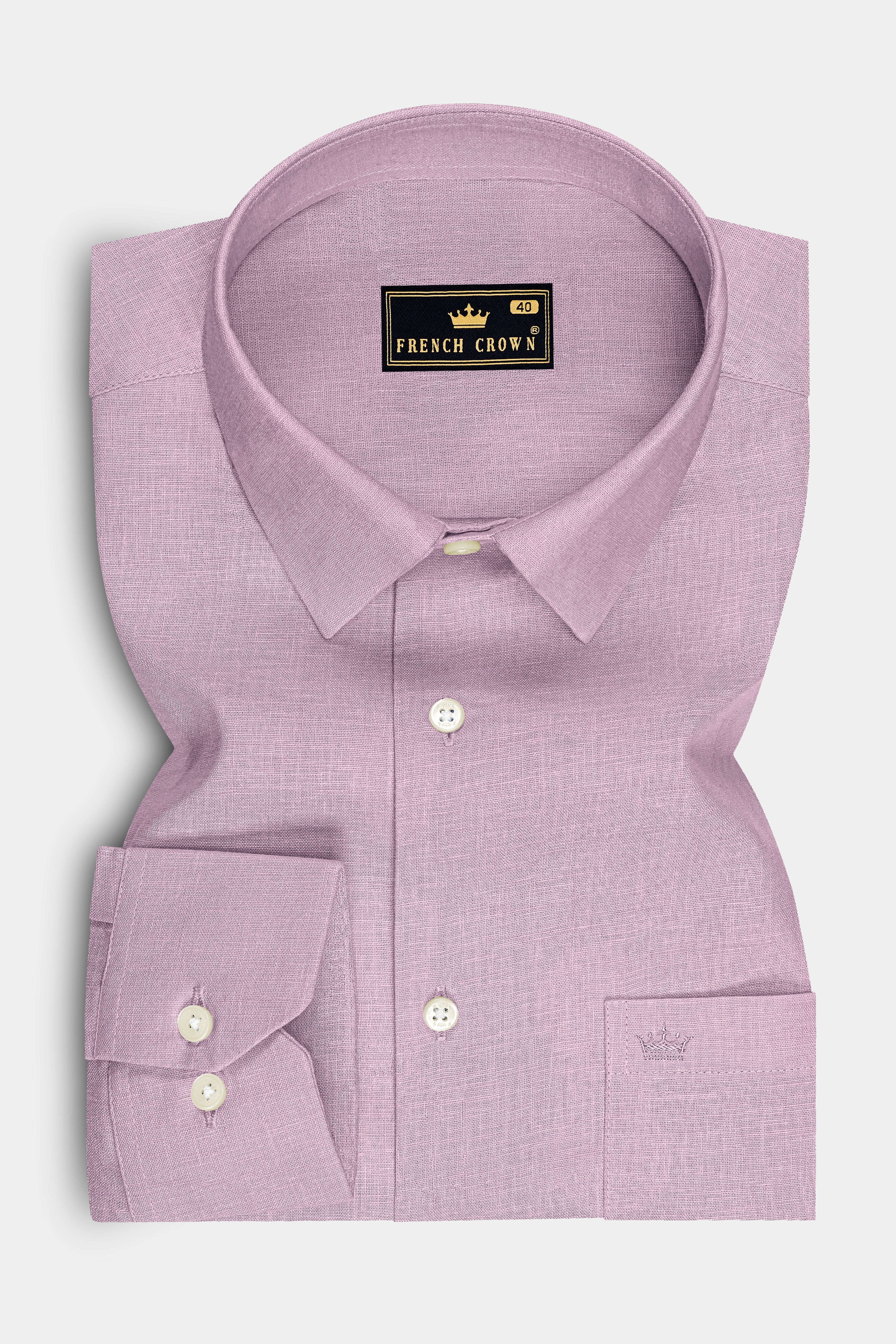 Fleur-Wisteria Pink Luxurious Linen Dress Shirt