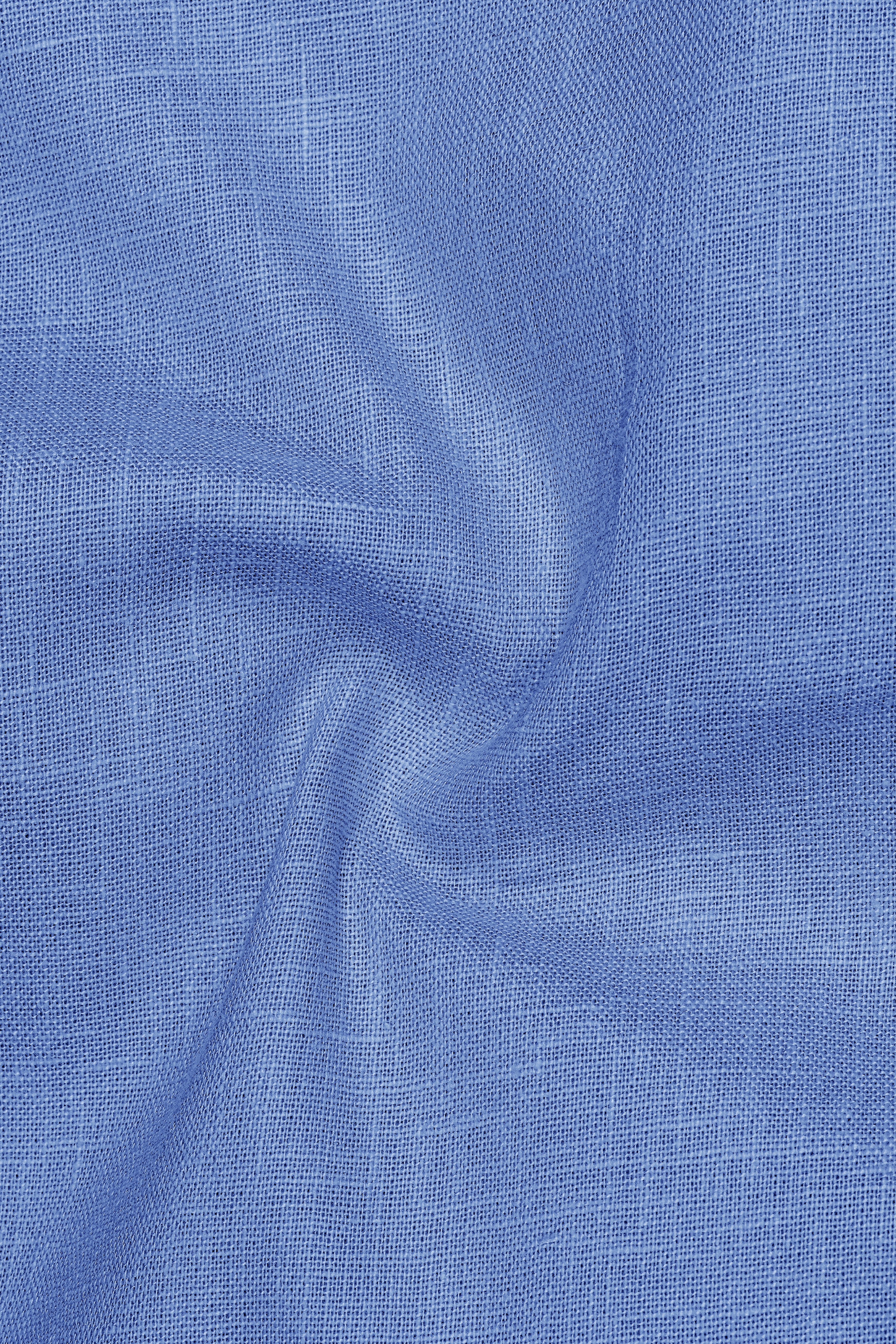 Lagoon-Glaucous Blue Luxurious Linen Mandarin Dress Shirt