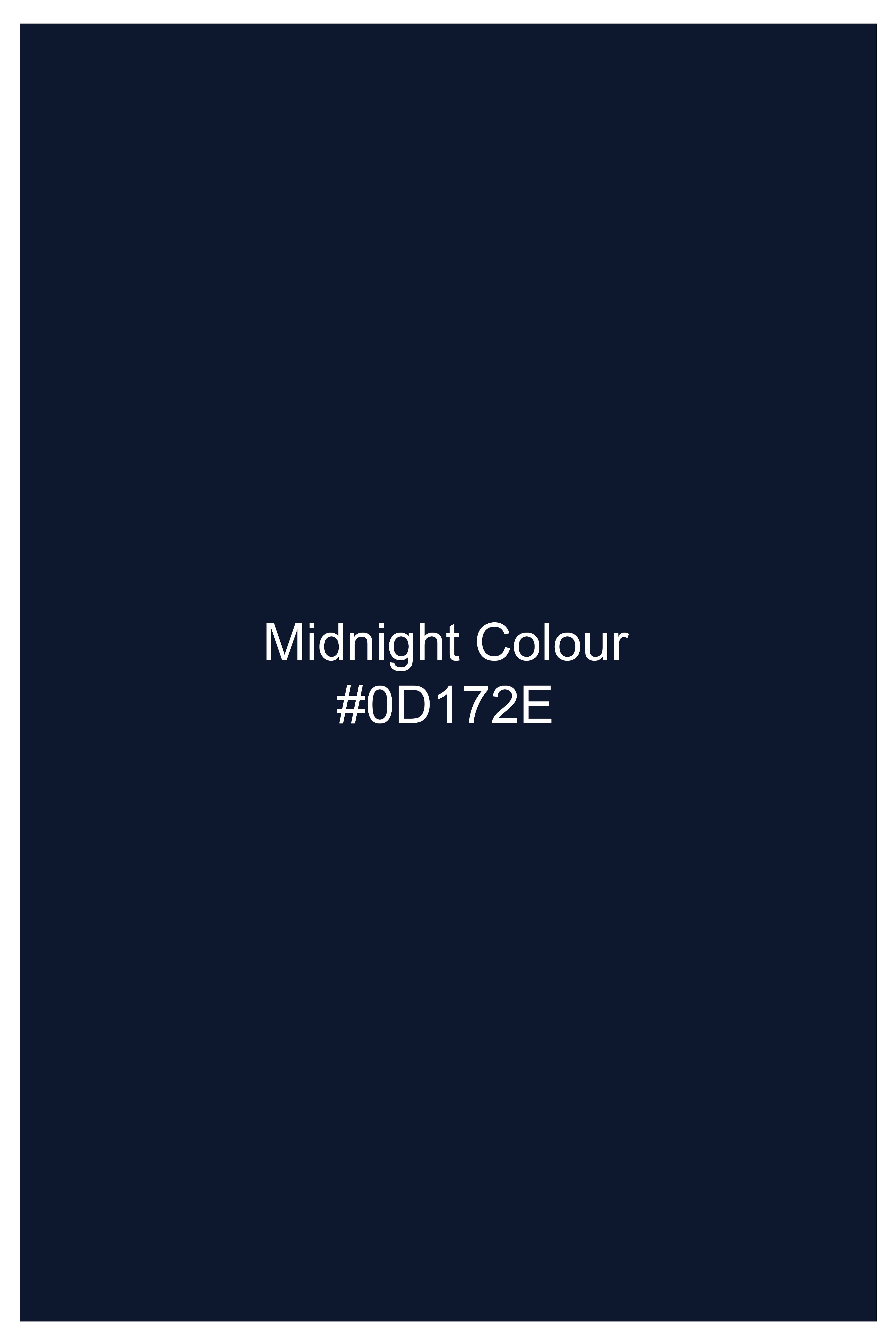 Cobalt-Midnight Blue Luxurious Linen Button Down Dress Shirt