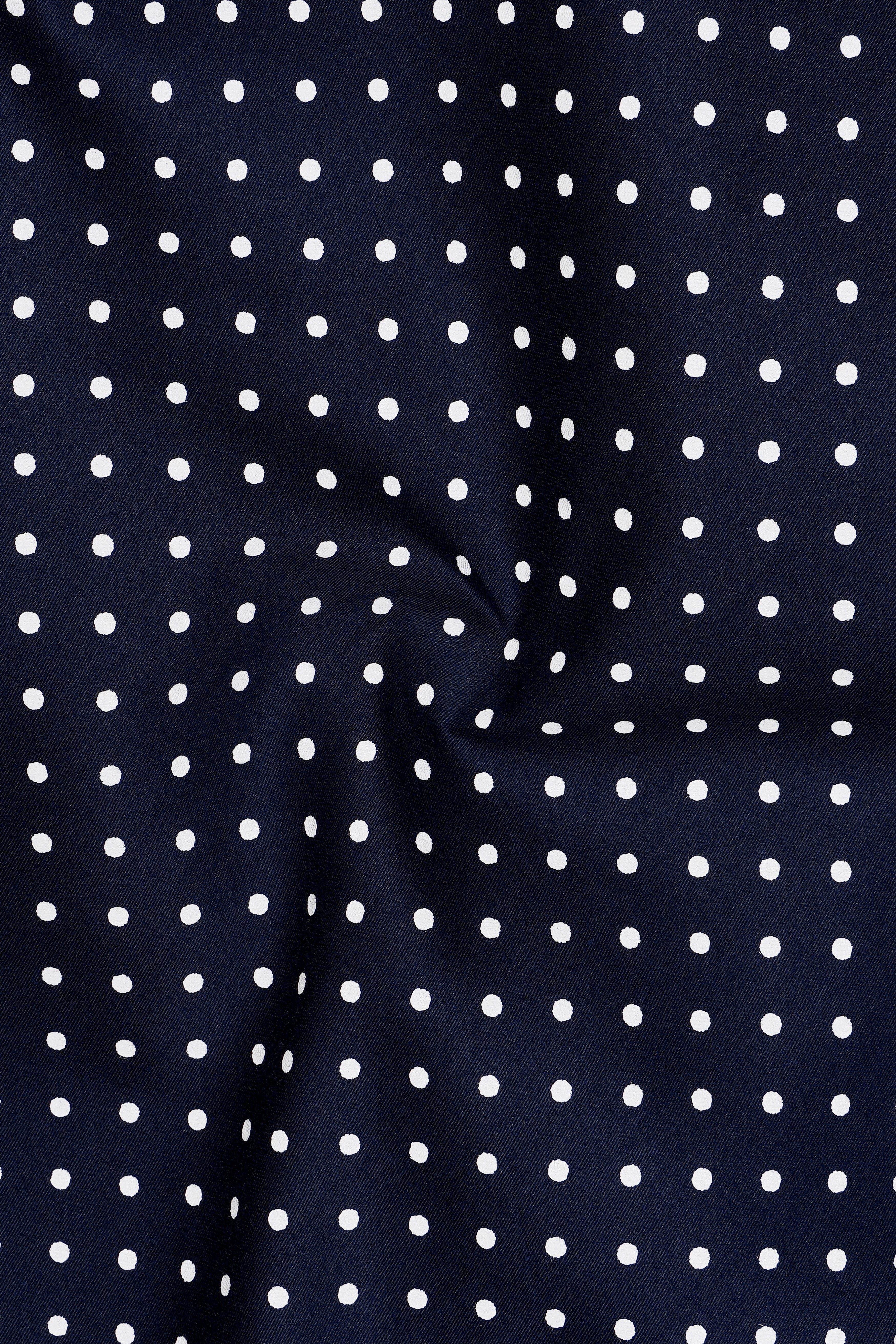 Imperio-Royal Blue Micro Polka Dots Printed Subtle Sheen Soft Premium Cotton Dress Shirt