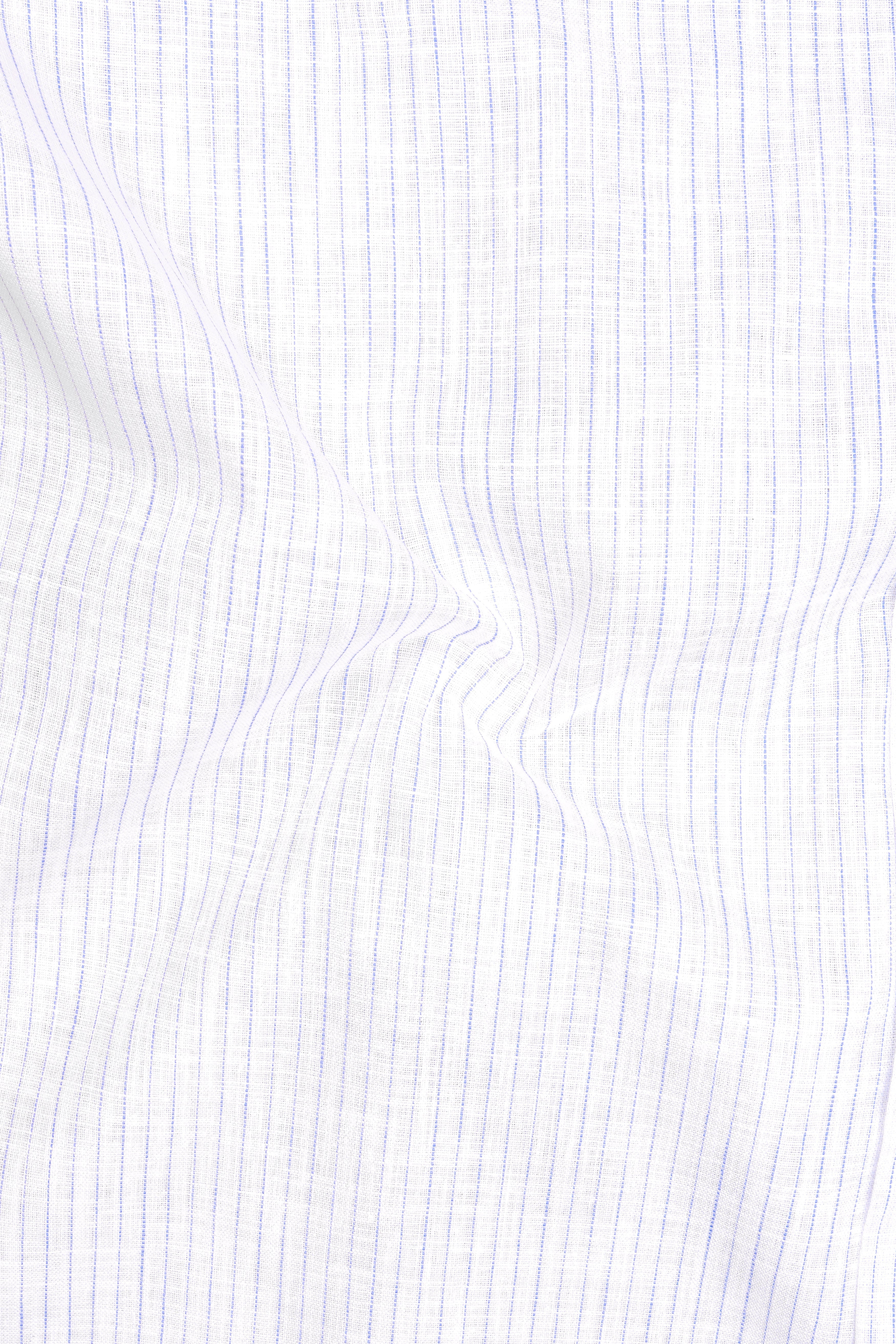 Sailor-Bright White And Portage Blue Pin Striped Luxurious Linen Button Down Dress Shirt
