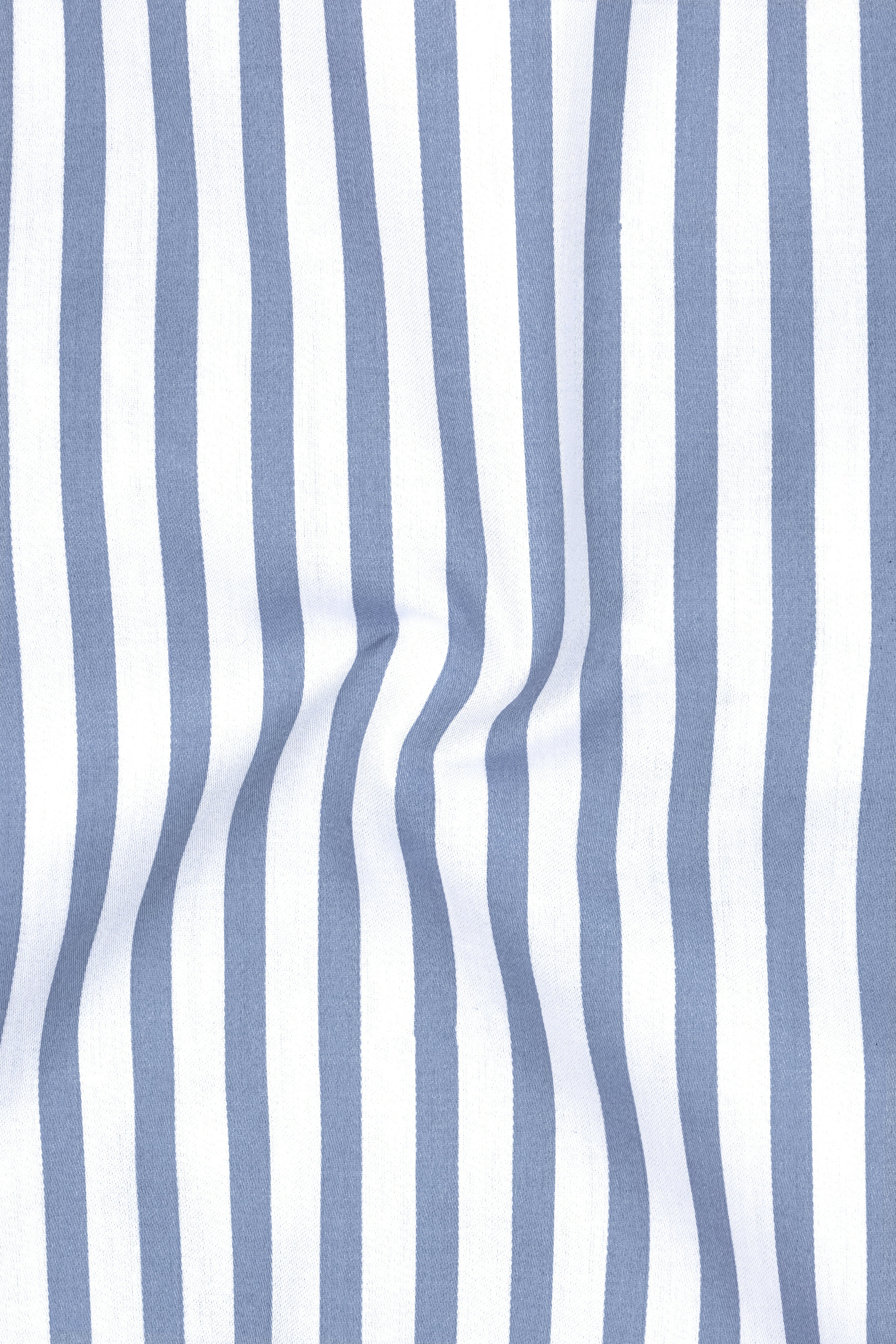 Strivon-Steel Blue And Bright White Candy Striped Subtle Sheen Super Soft Premium Cotton Dress Shirt
