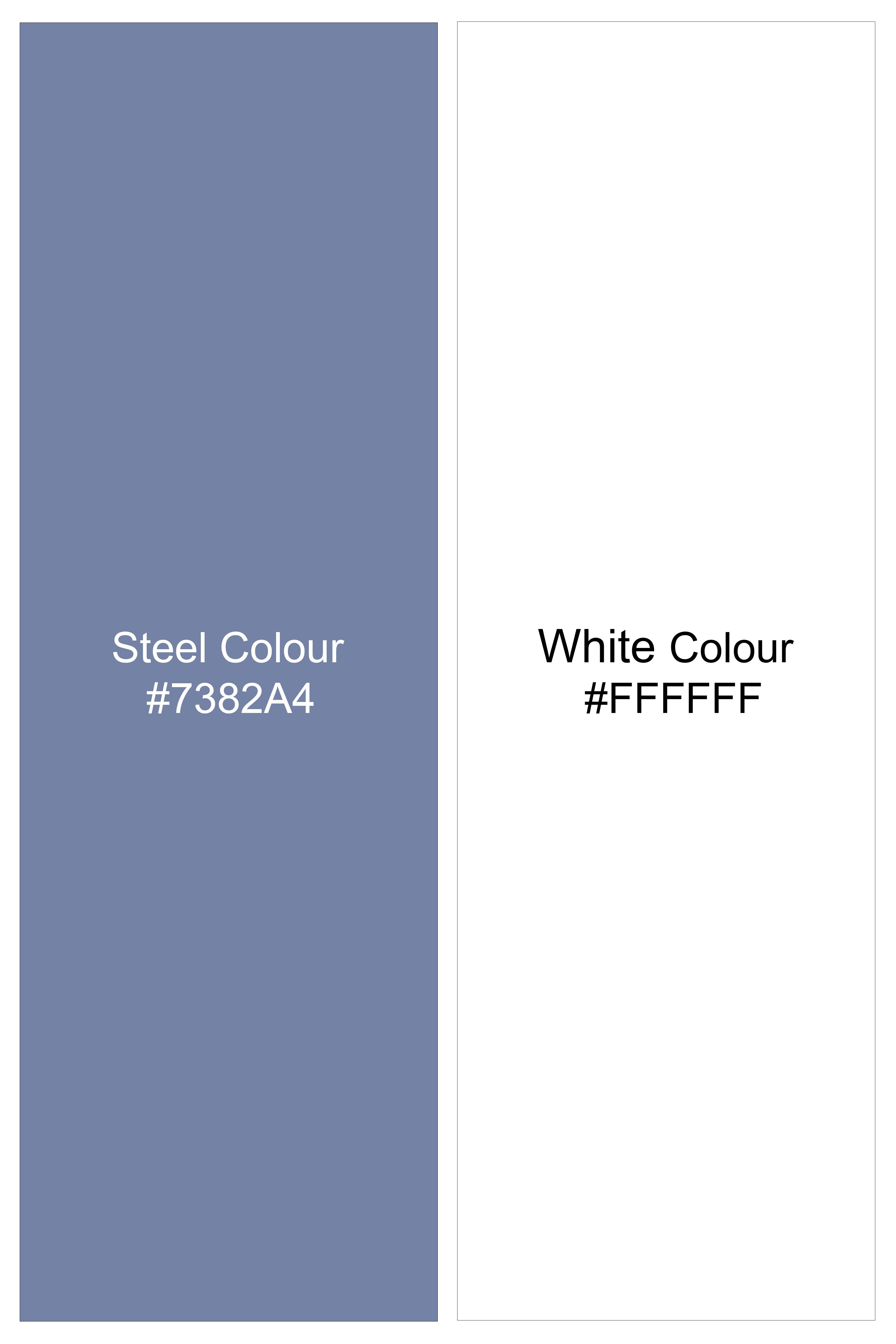 Strivon-Steel Blue And Bright White Candy Striped Subtle Sheen Super Soft Premium Cotton Dress Shirt