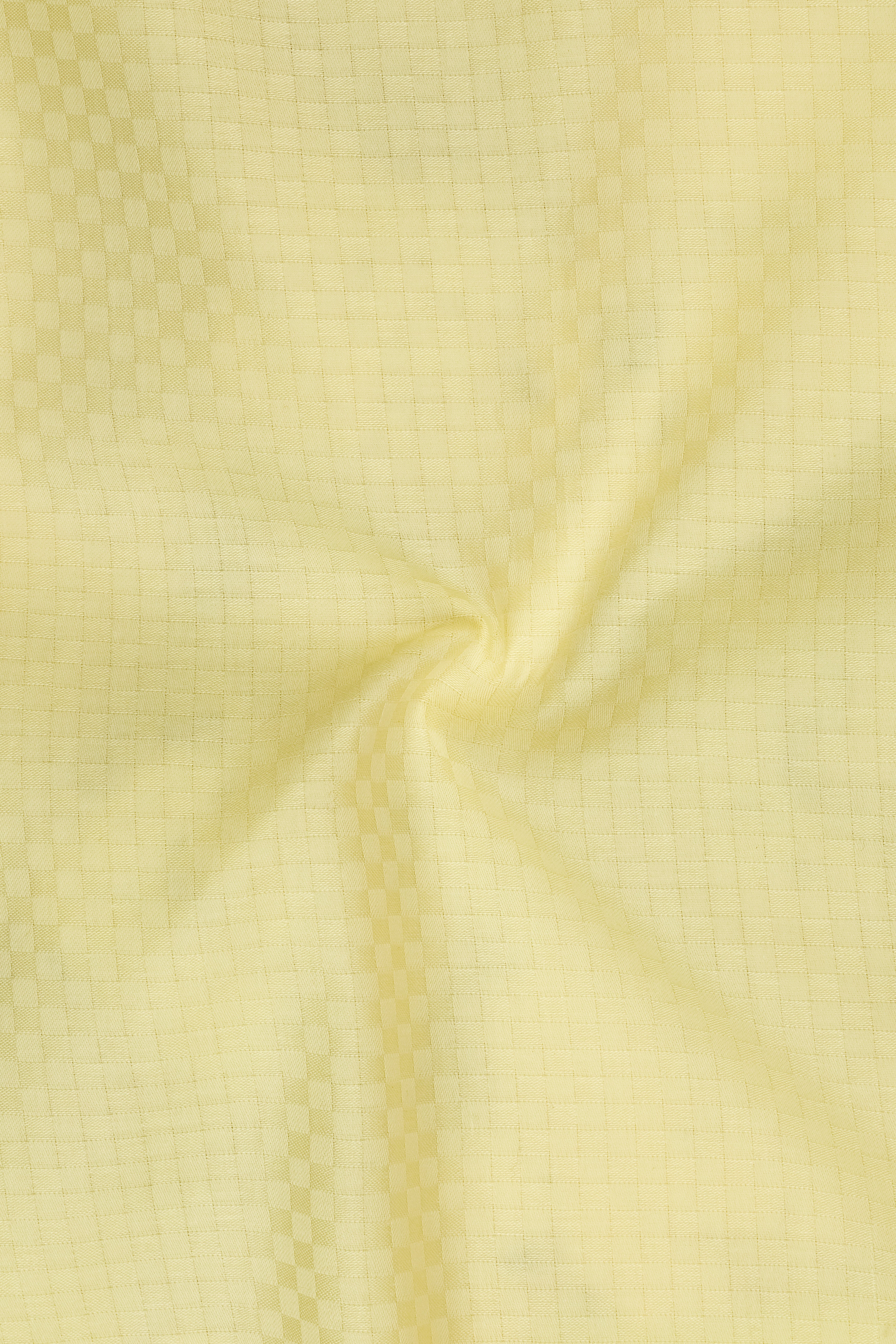 Serein-Hampton Yellow Dobby Textured Premium Giza Cotton Dress Shirt