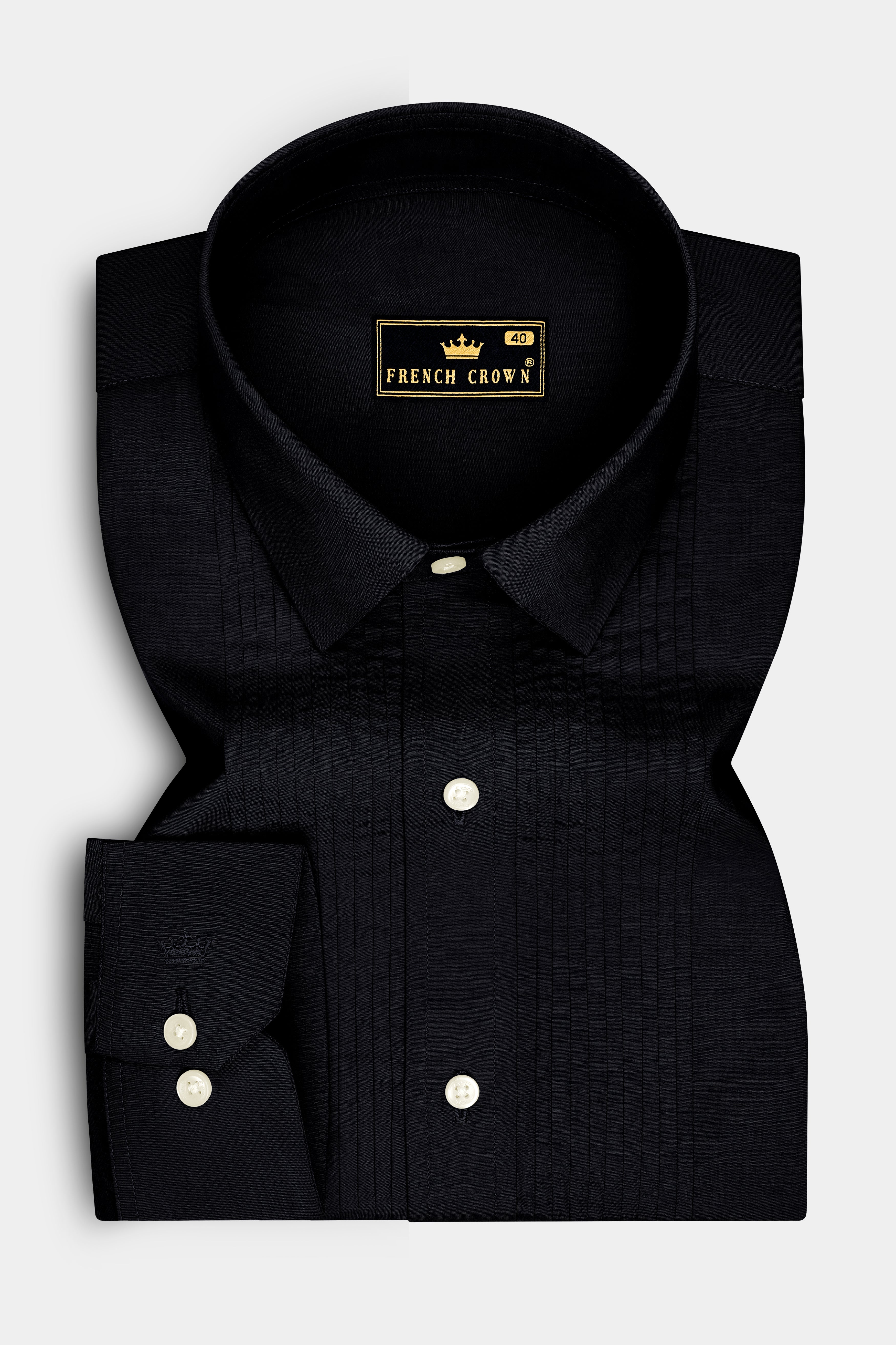 Sovereign-Jade Black Premium Giza Cotton Tuxedo Dress Shirt