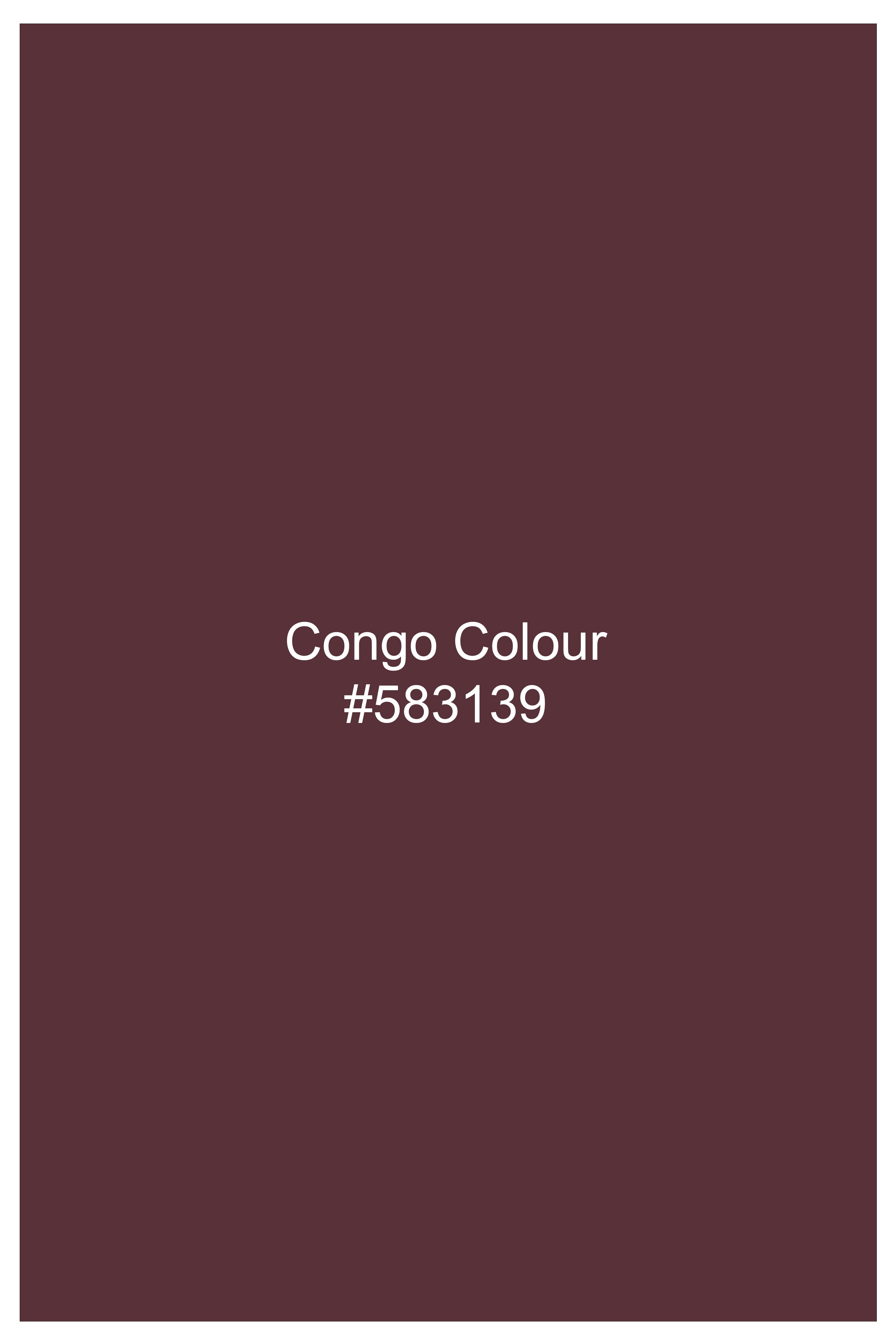 Rouge-Congo Maroon Premium Giza Cotton Cut Away Collar Dress Shirt