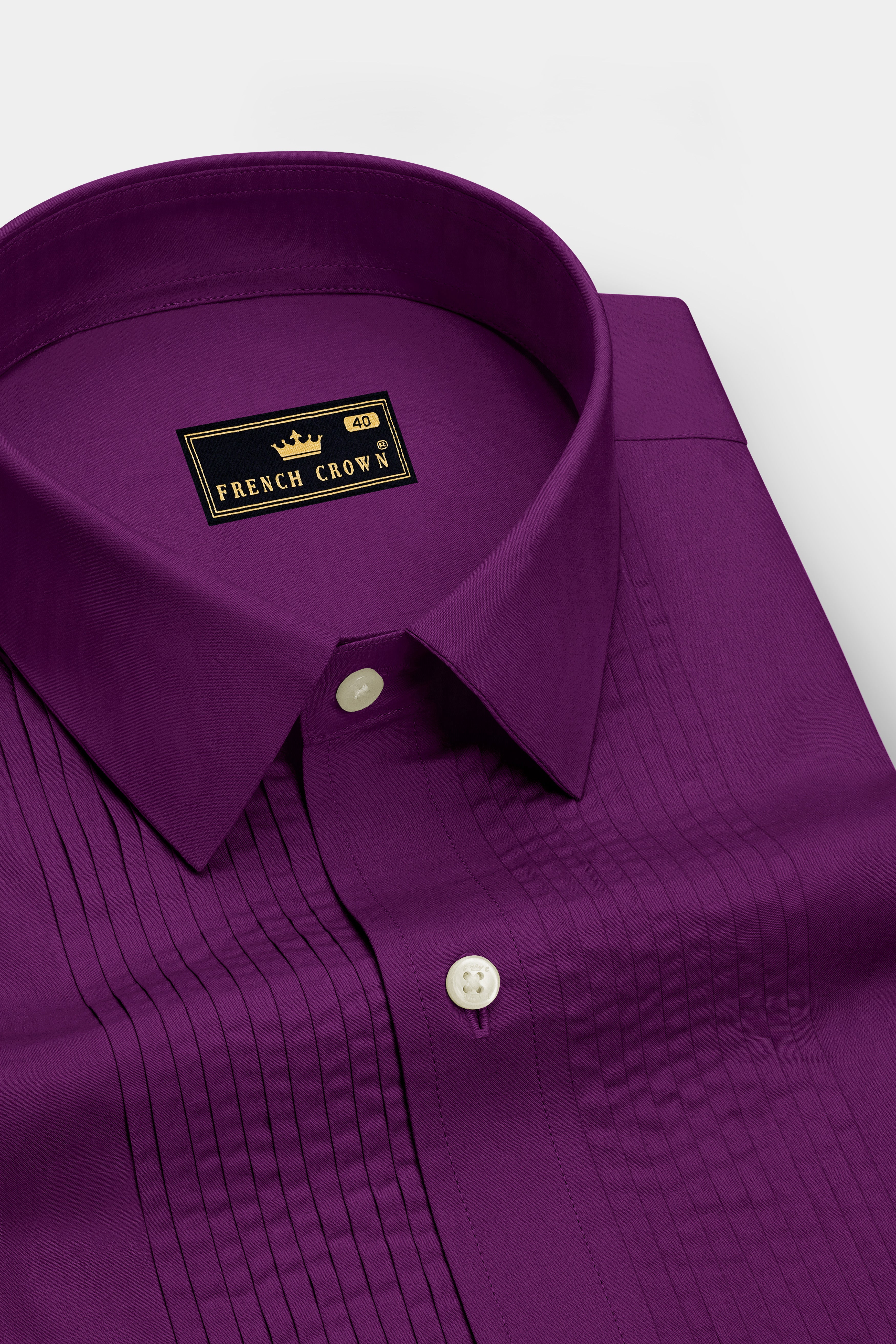 Imperium-Palatinate Purple Premium Giza Cotton Tuxedo Dress Shirt