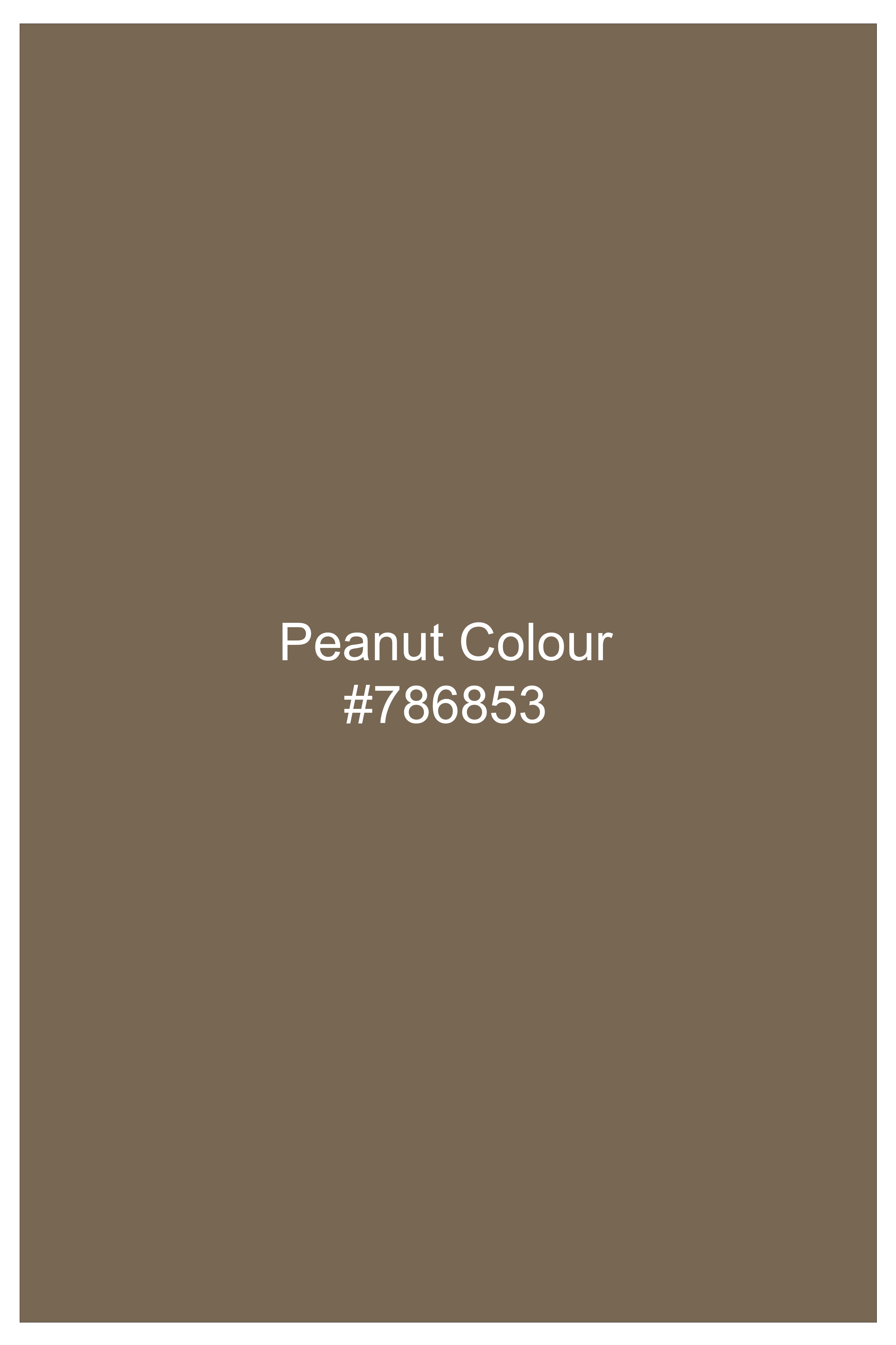 Sienna-Peanut Brown Premium Giza Cotton Mandarin Casual Shirt