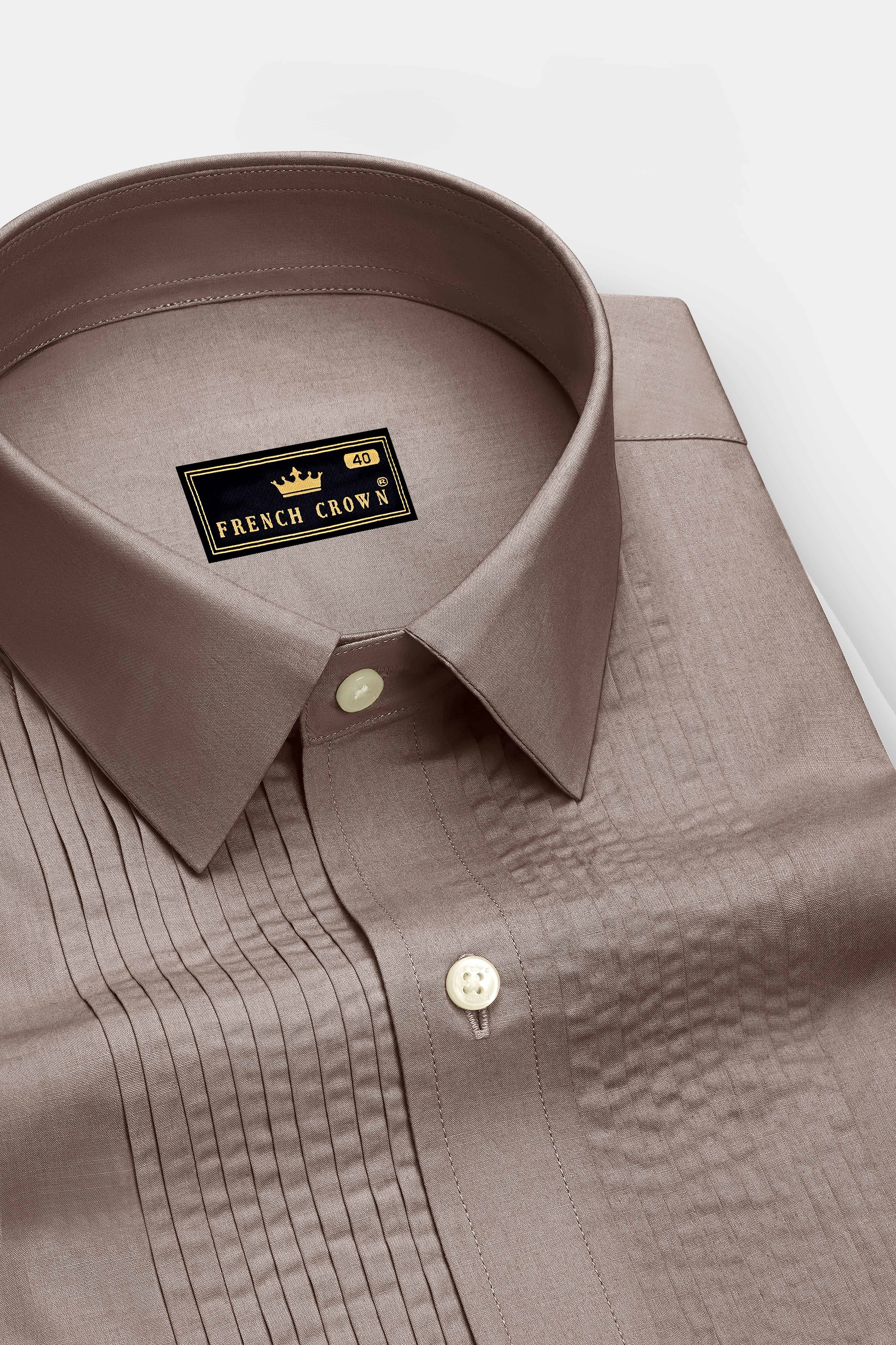 Soren-Hurricane Brown Premium Giza Cotton Tuxedo Dress Shirt