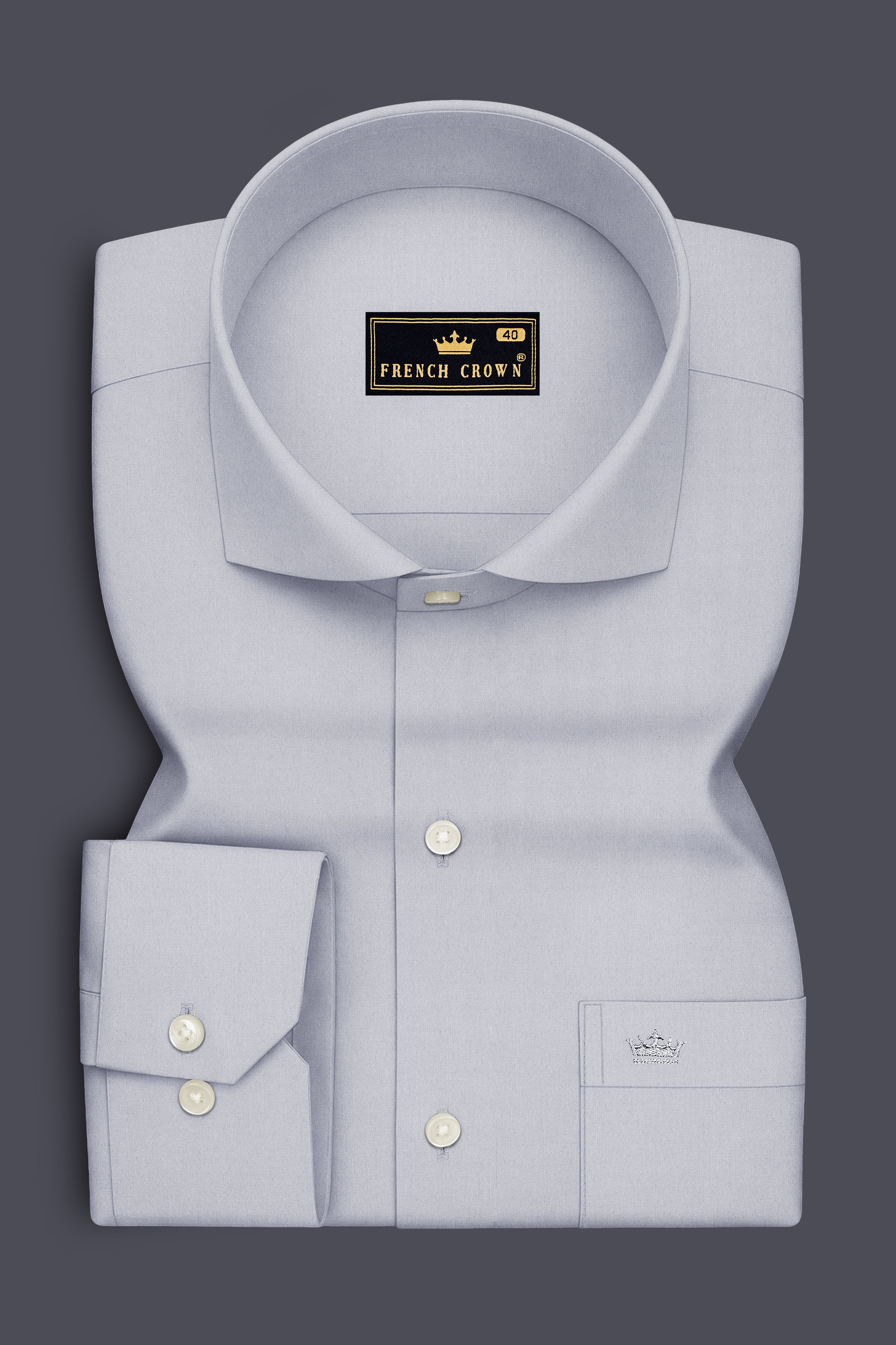 Drift-Heather Gray Premium Giza Cotton Cut Away Collar Dress Shirt
