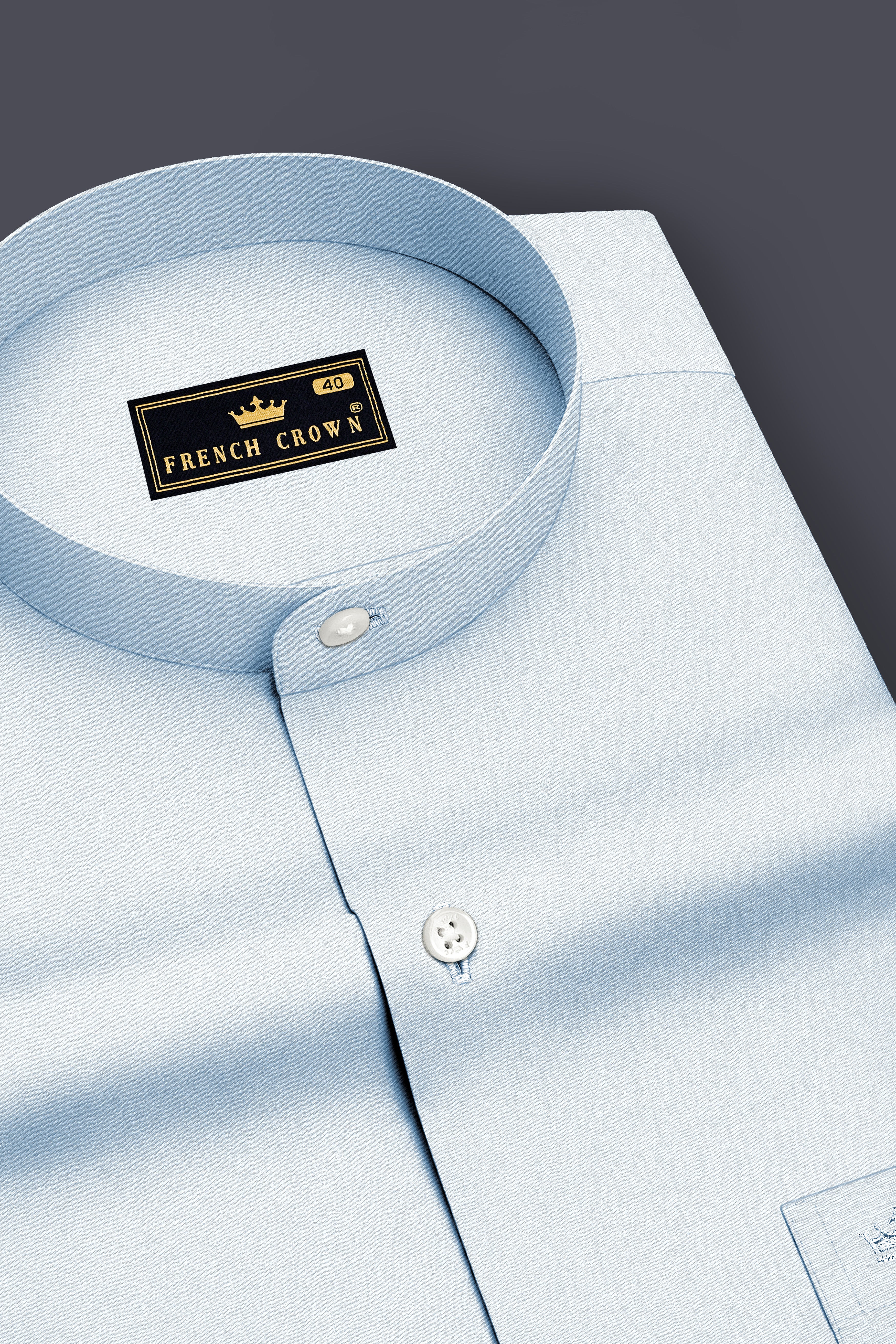 Maris-Tropical Blue Premium Giza Cotton Mandarin Casual Shirt