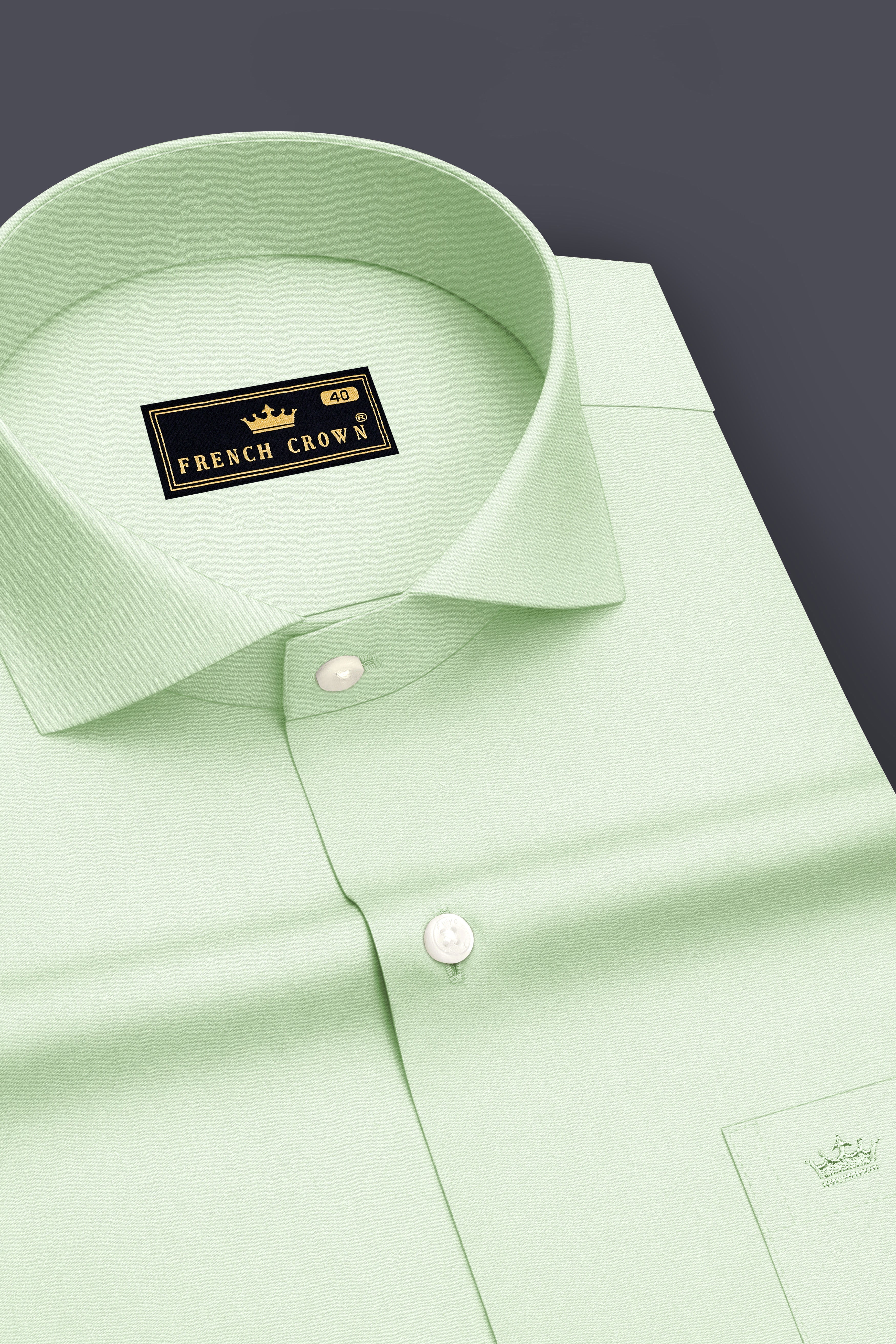 Avelle-Mint Green Premium Giza Cotton Cut Away Collar Dress Shirt