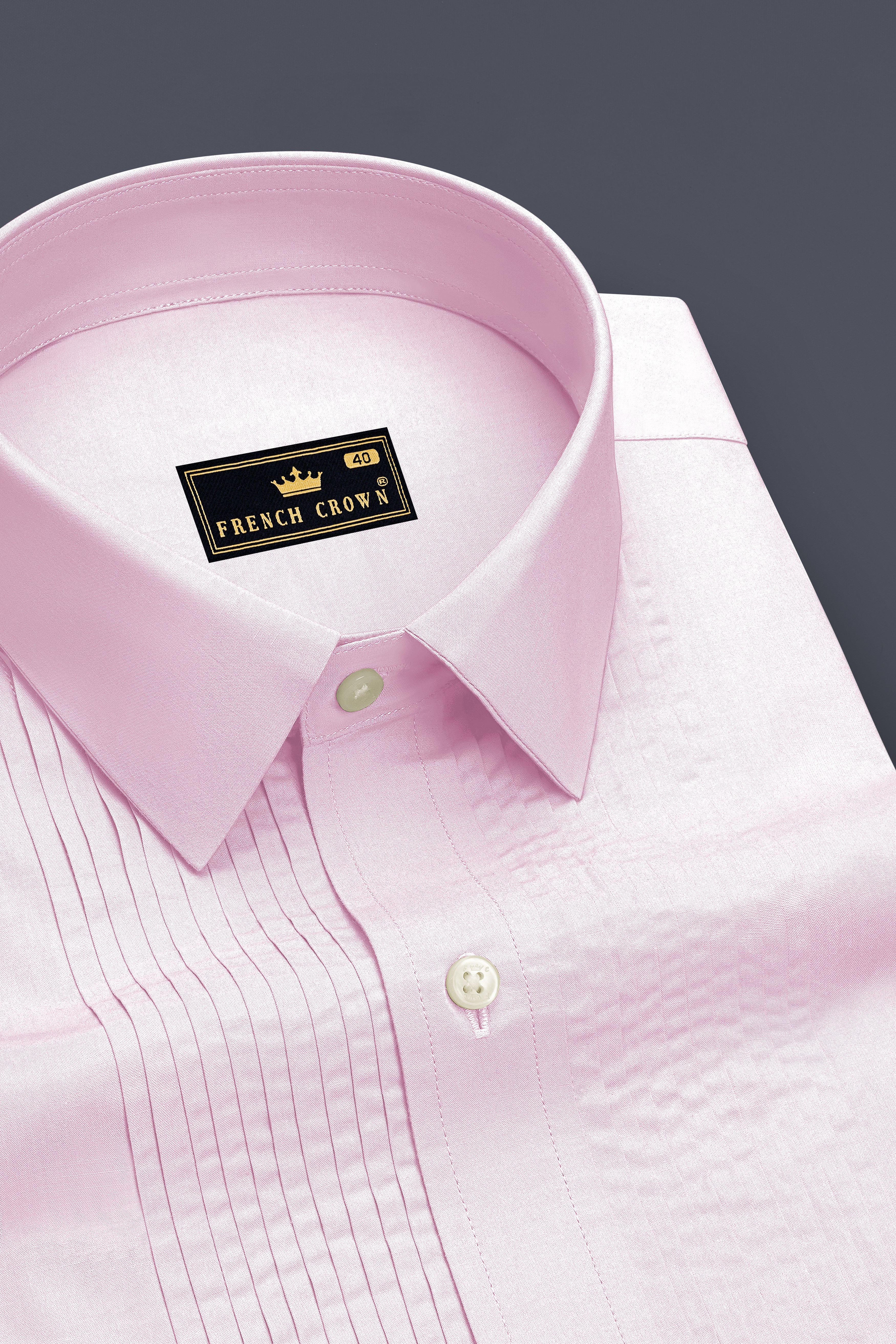 Rosaire-Gainsboro Pink Premium Giza Cotton Tuxedo Dress Shirt