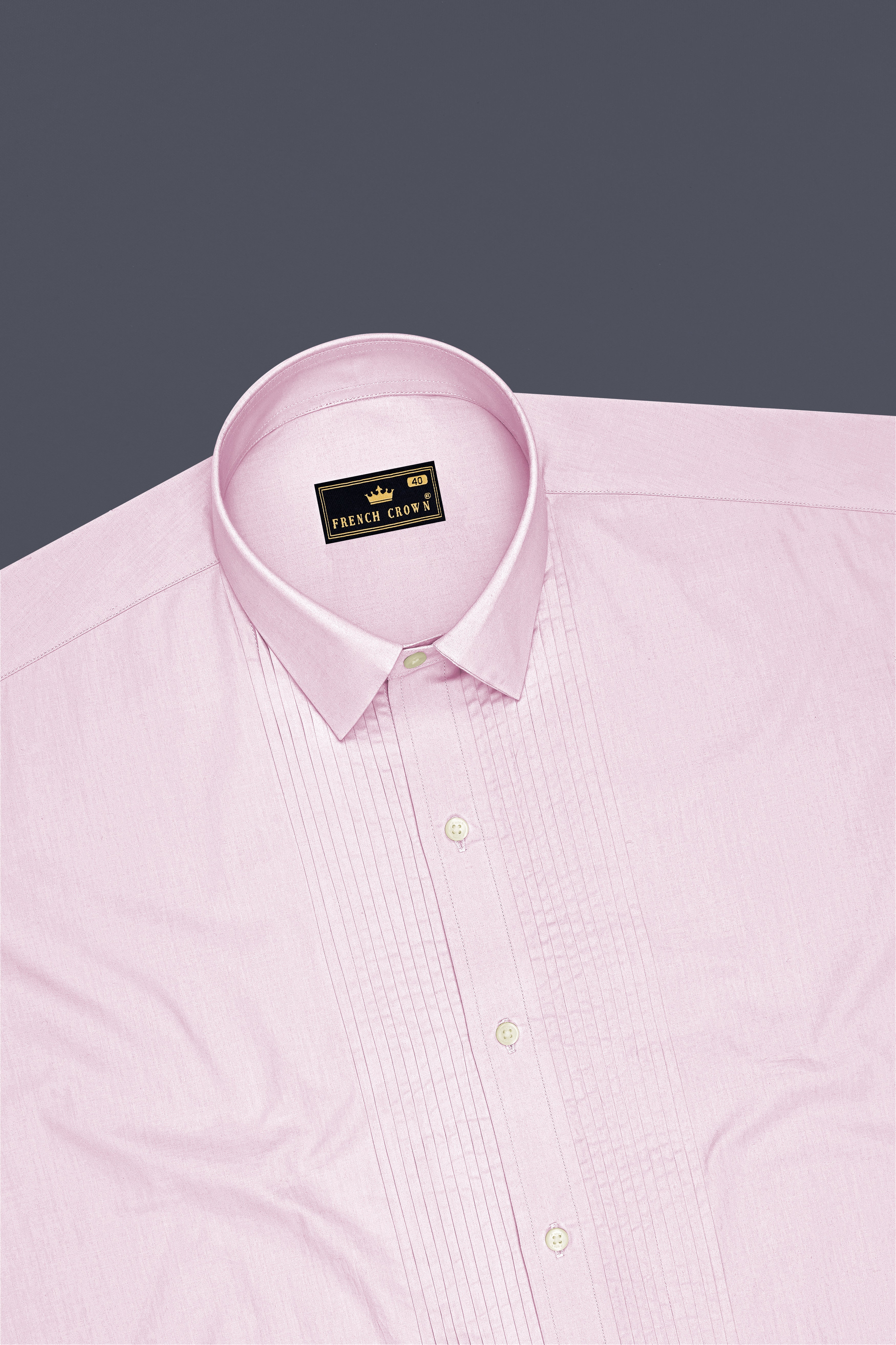 Rosaire-Gainsboro Pink Premium Giza Cotton Tuxedo Dress Shirt