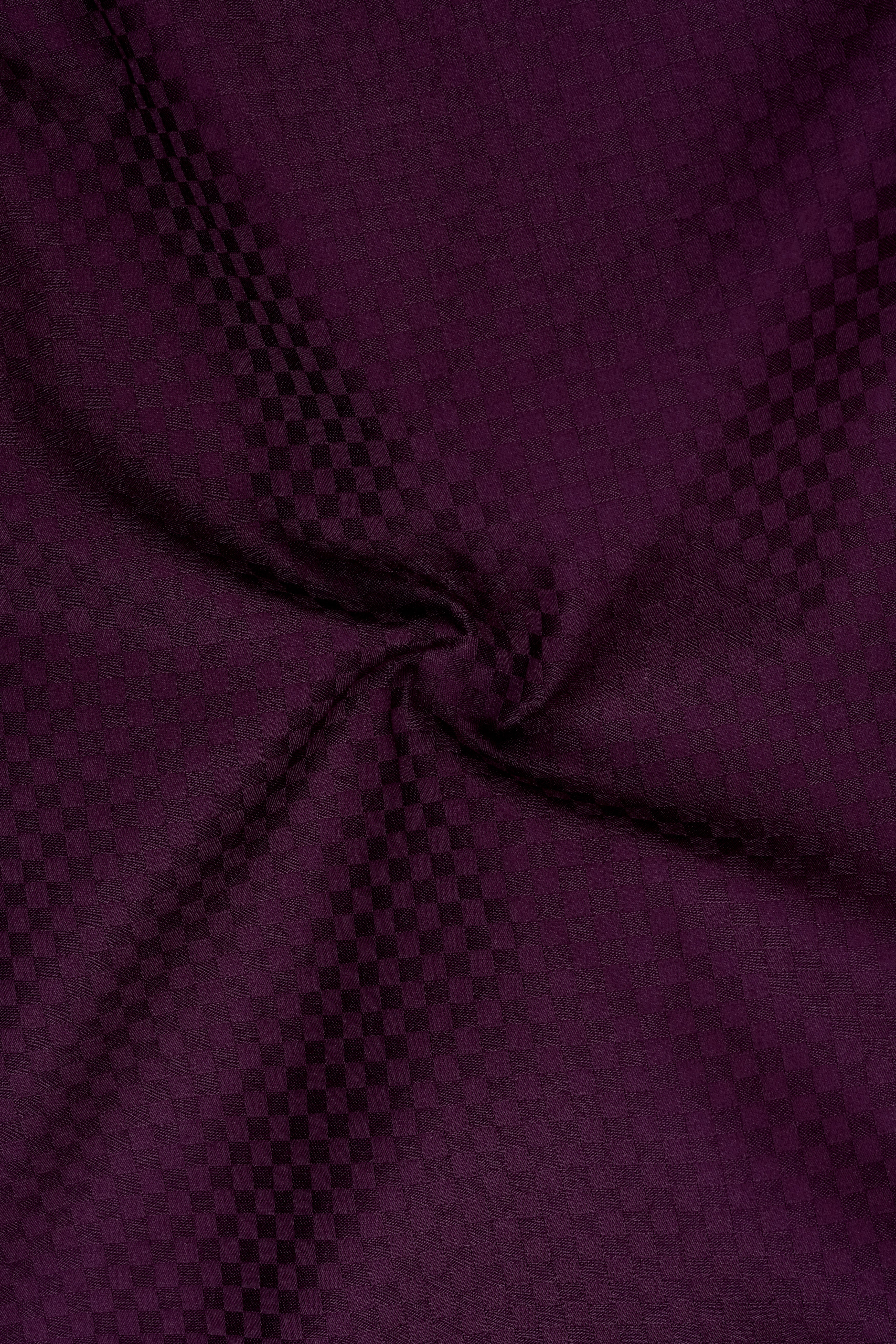 Burgund-Barossa Maroon Dobby Textured Premium Giza Cotton Dress Shirt
