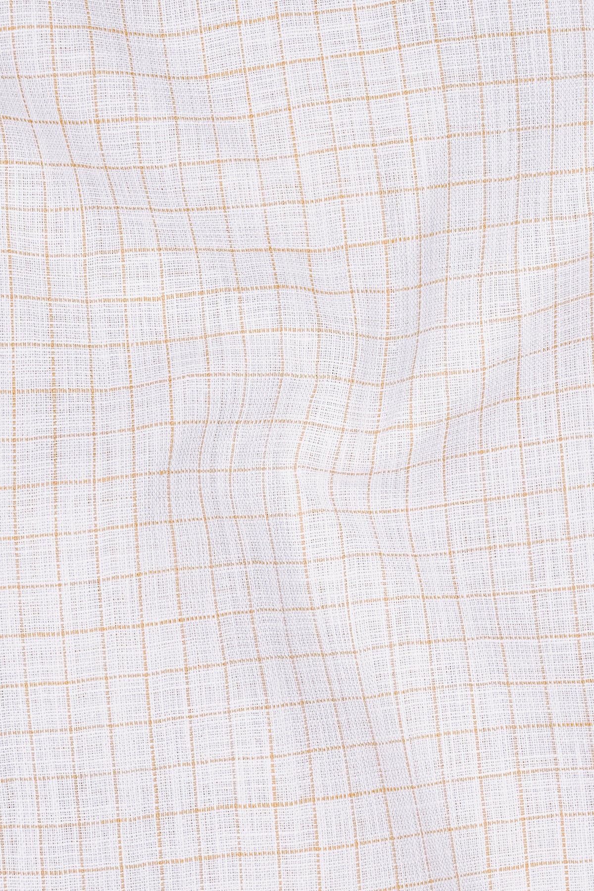Bristol-Bright White And Tan Brown Windowpane Luxurious Linen Button Down Dress Shirt