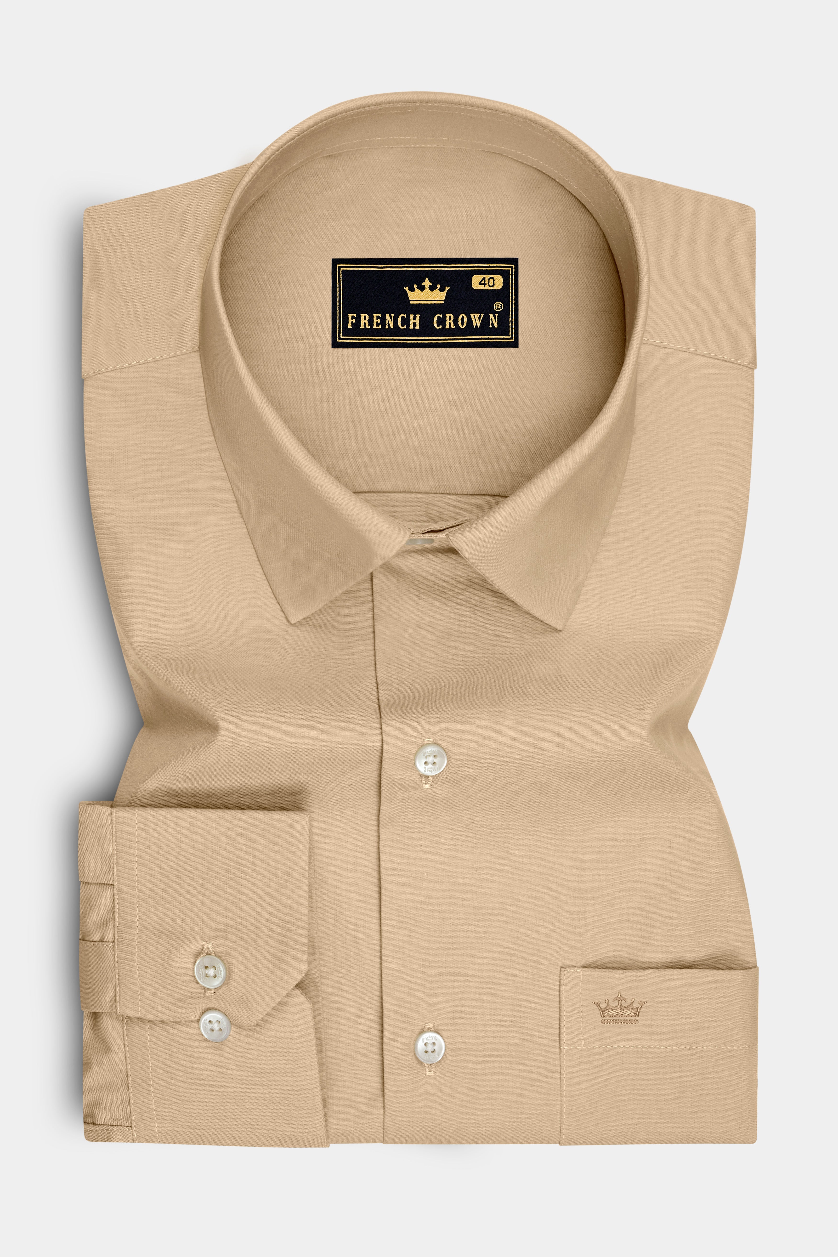 Borelli-Rodeo Brown Subtle Sheen Super Soft Premium Cotton Dress Shirt