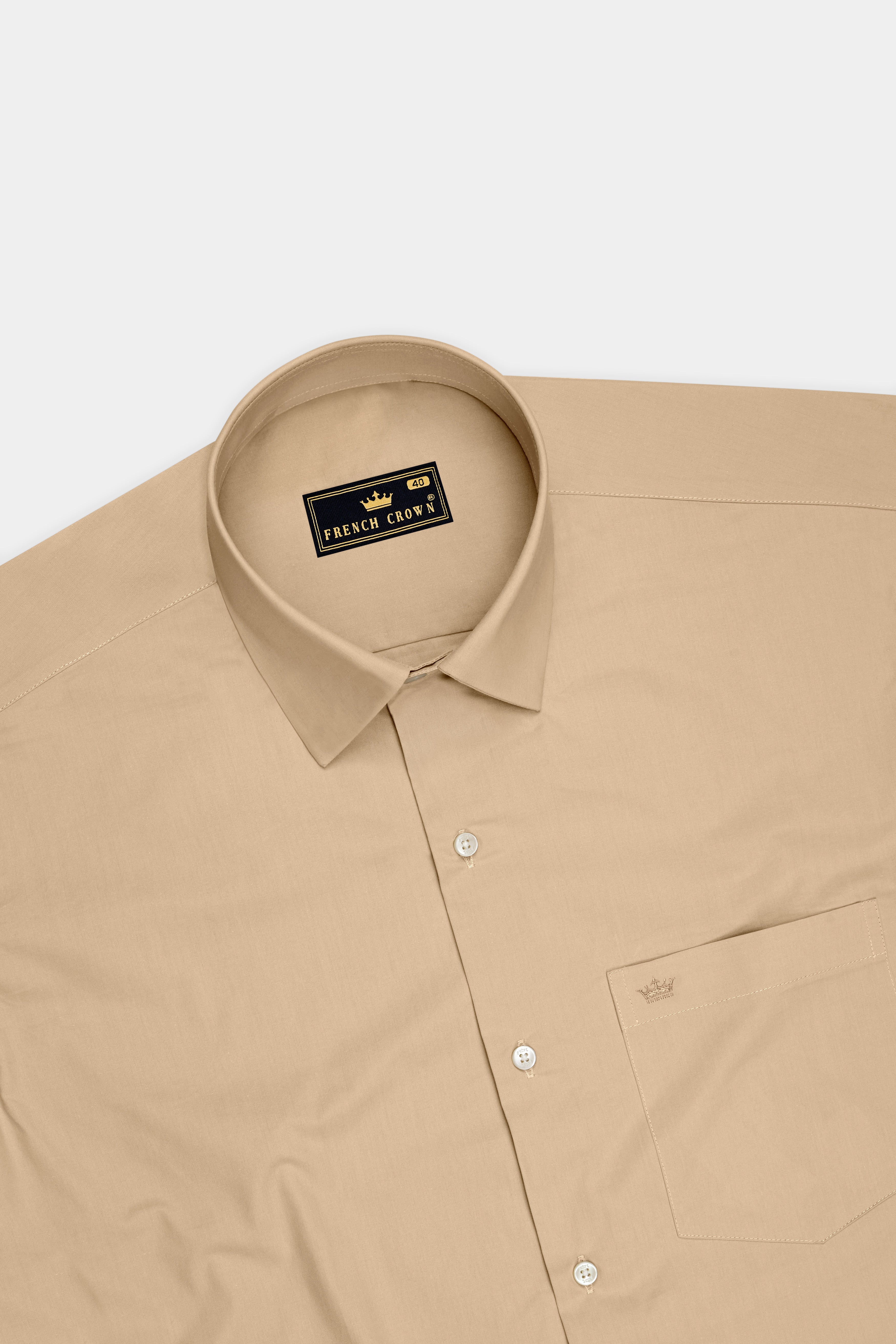 Borelli-Rodeo Brown Subtle Sheen Super Soft Premium Cotton Dress Shirt