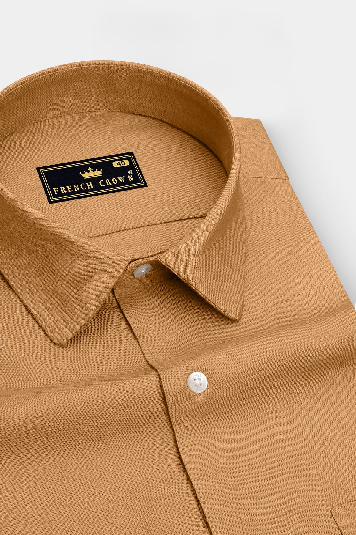 Terra-Muddy Brown Luxurious Linen Dress Shirt